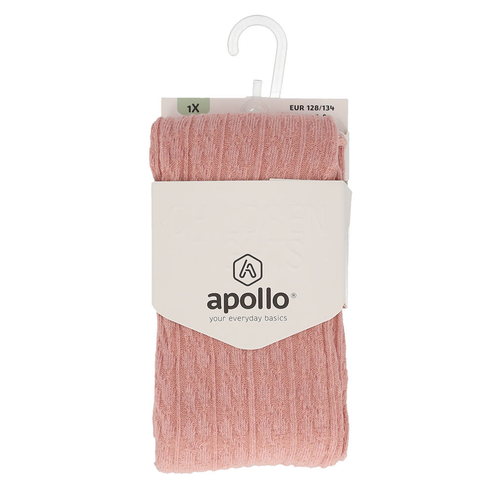 🩰 Apollo – Kinderkousenbroek Rib Roze (Bio Katoen) 🌸