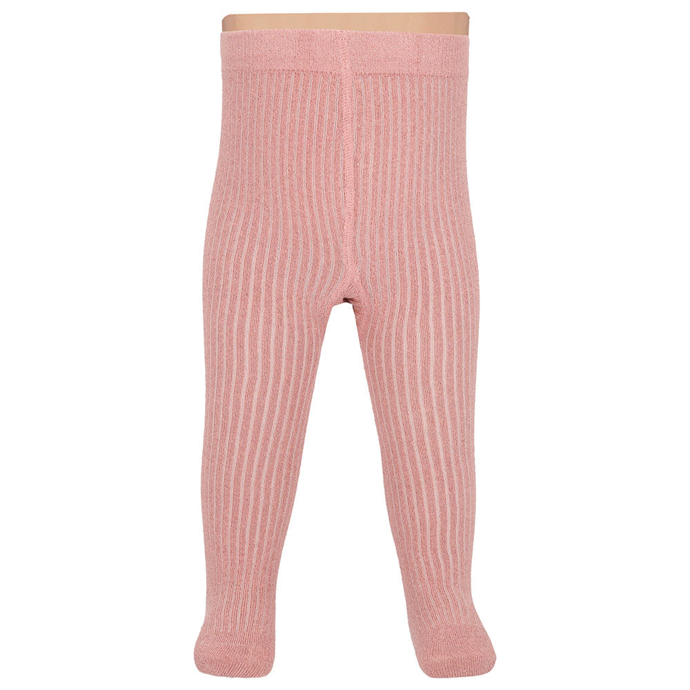 🌸 Apollo – Babykousenbroek Rib Oudroze Glitter (Bio Katoen) ✨