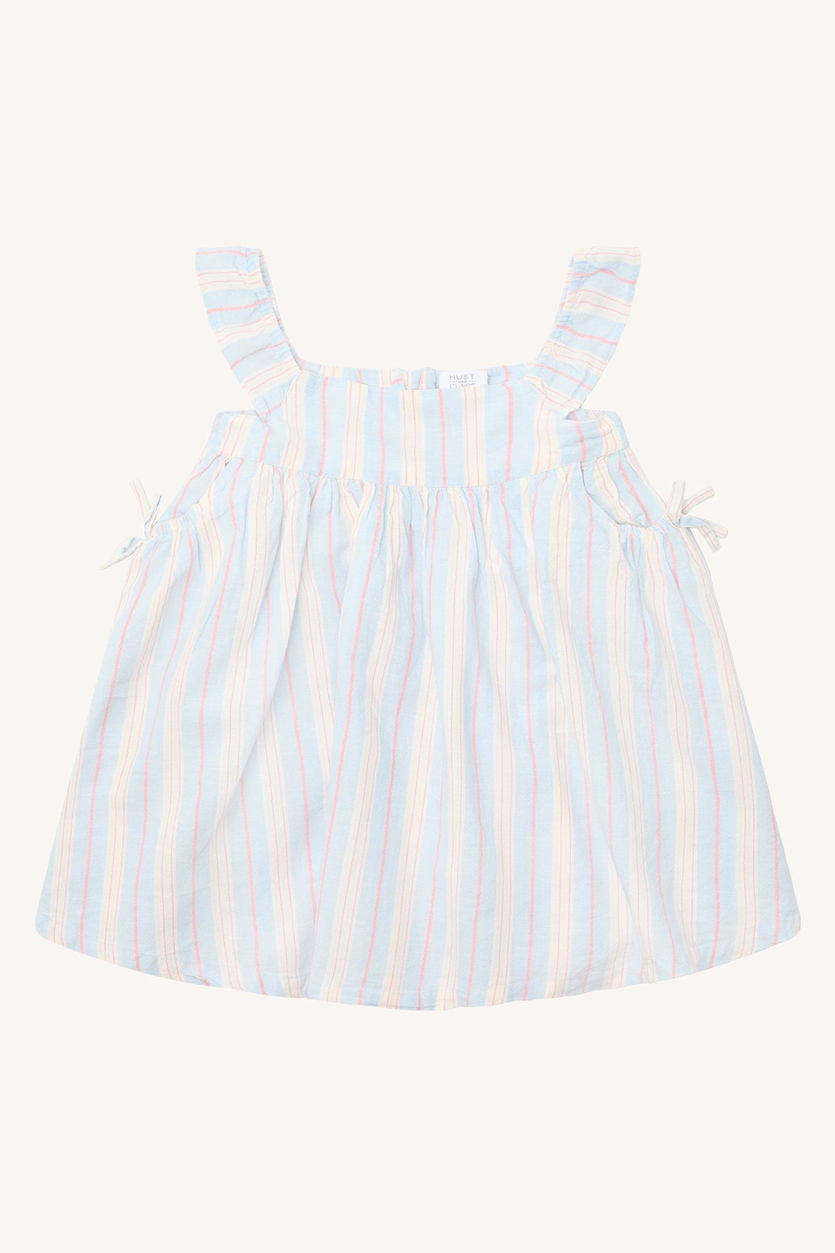 🌸 Hust & Claire Zomerse Jurk - Blauw/Wit Gestreept