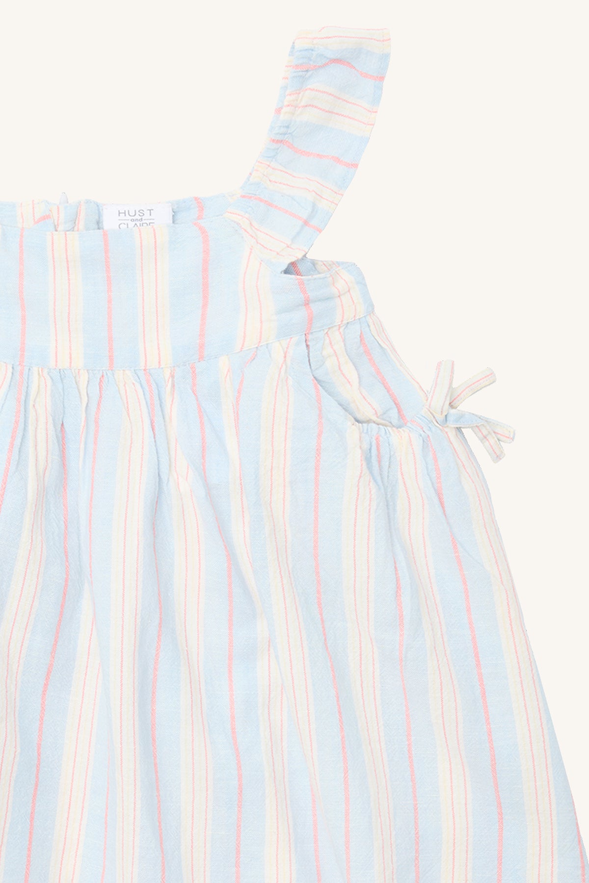 🌸 Hust & Claire Zomerse Jurk - Blauw/Wit Gestreept