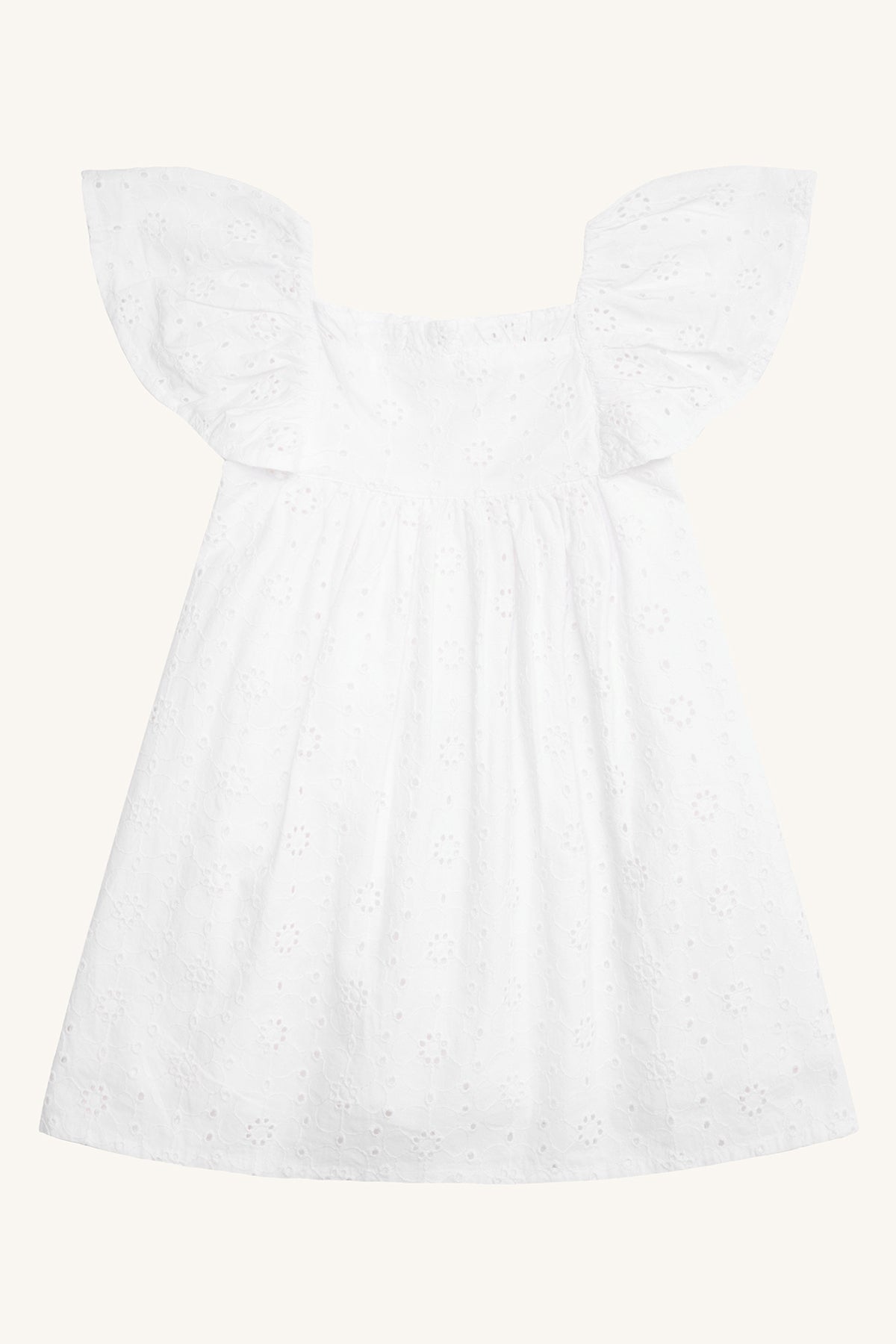 🍦 Pure Summer Charm: Wit Broderie Jurkje 🌸