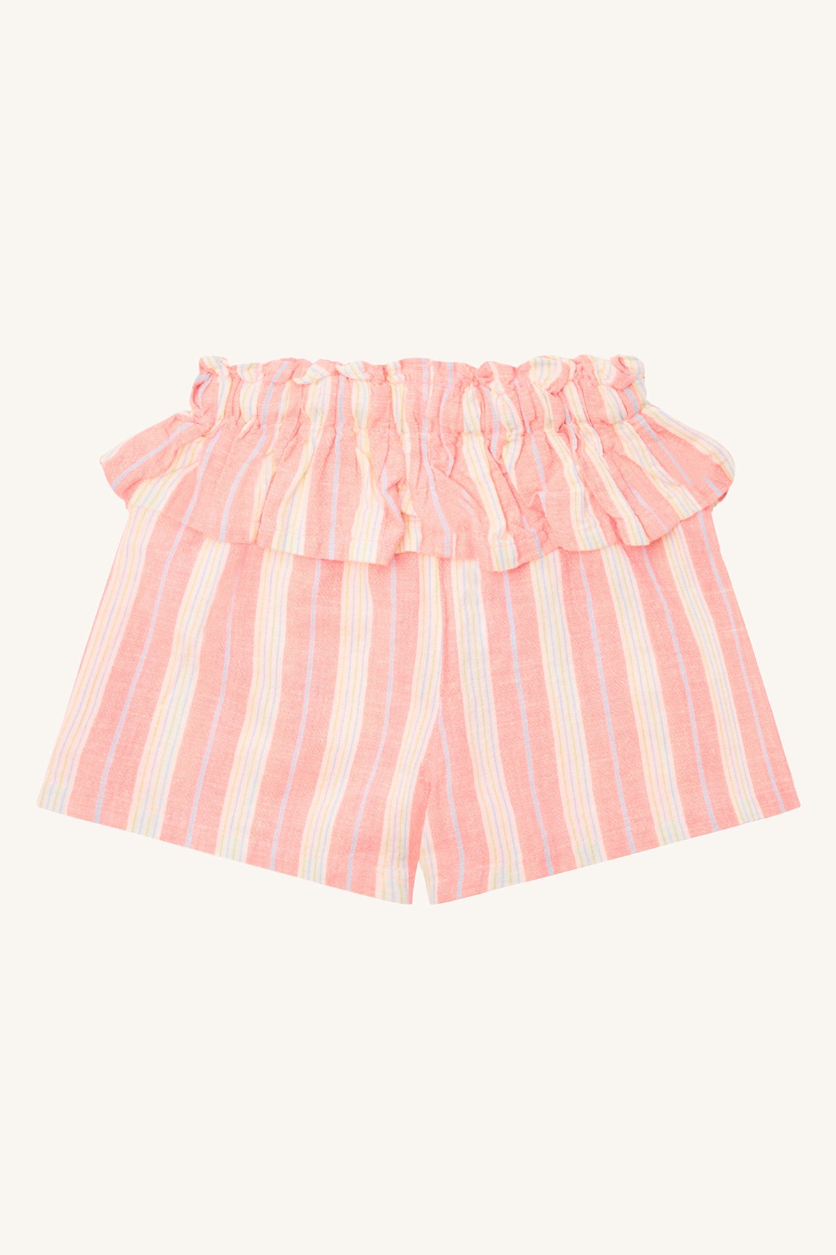 🍓 Sweet Sunshine: Gestreepte Ruffle Short 🌈