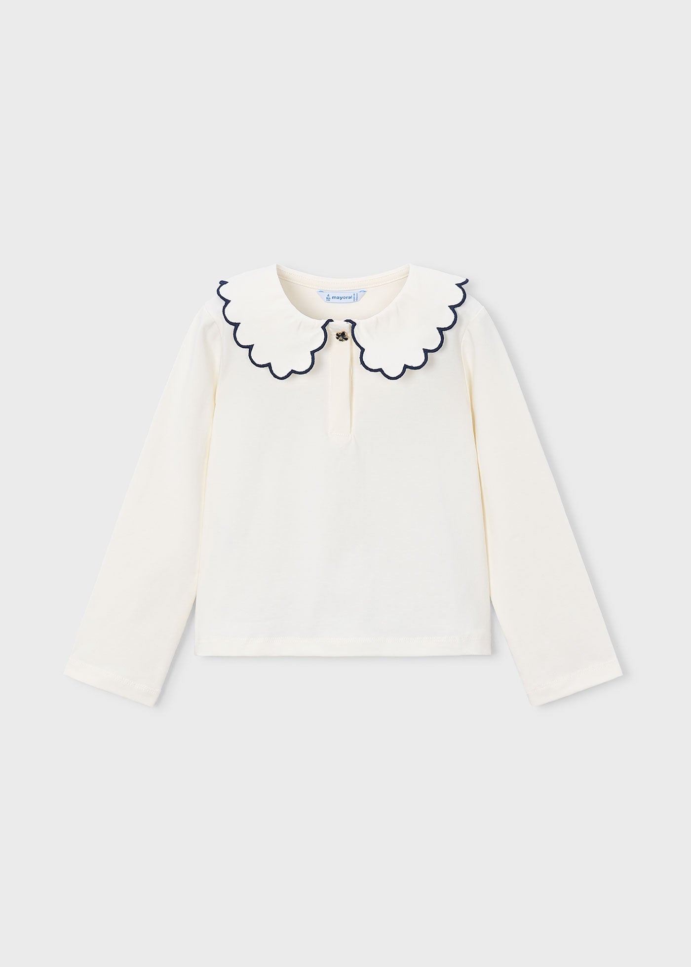 🤍 Mayoral longsleeve met sierkraag – Tijdloze elegantie voor meisjes