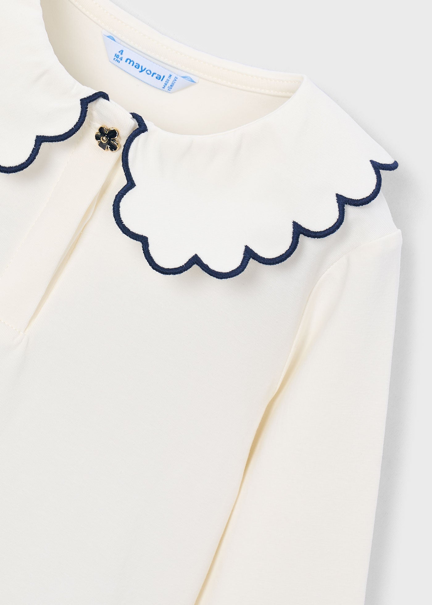 🤍 Mayoral longsleeve met sierkraag – Tijdloze elegantie voor meisjes