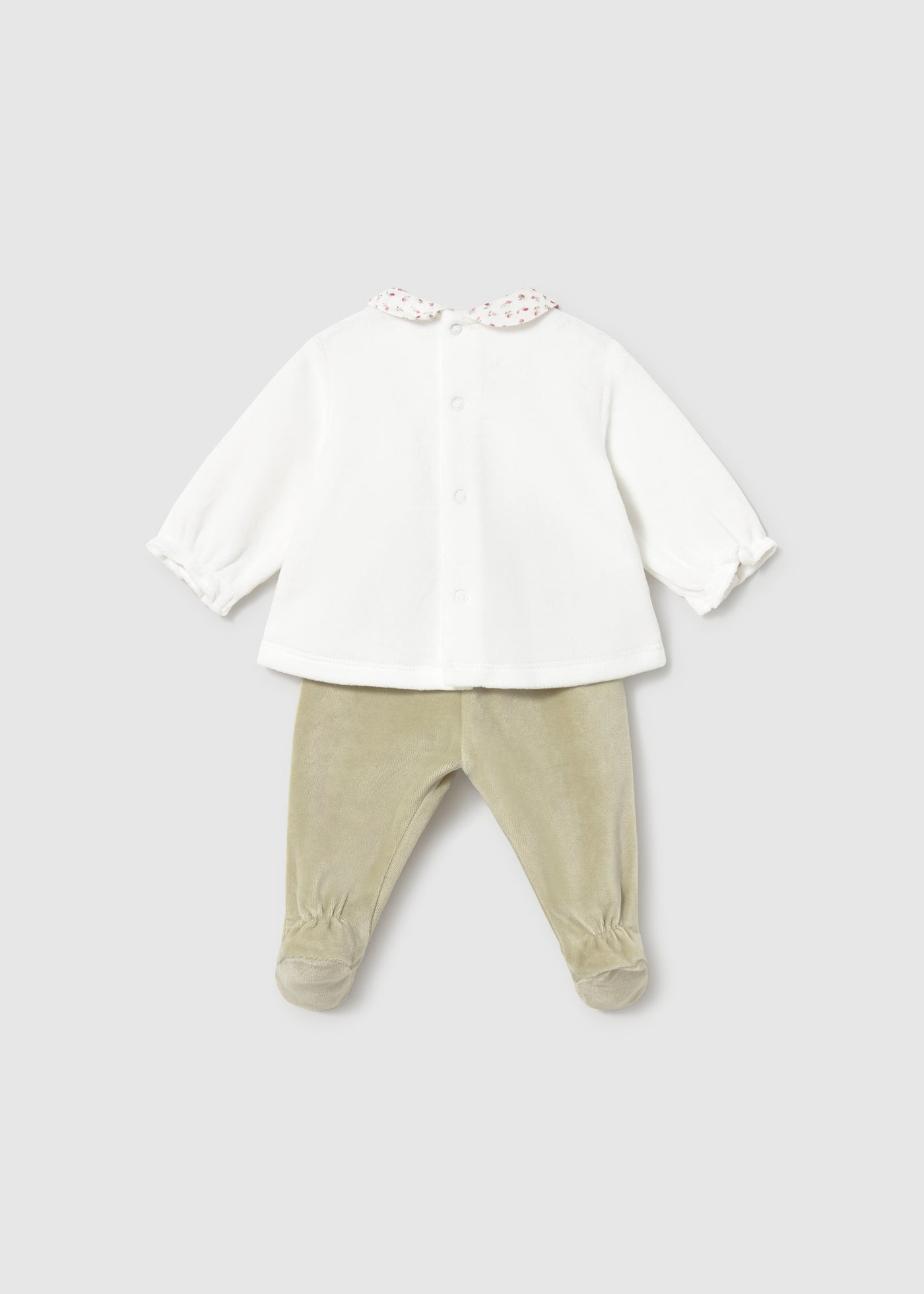 🌸 Mayoral 2-delige velours babyset met bloemen – Zacht & stijlvol vanaf de eerste dag