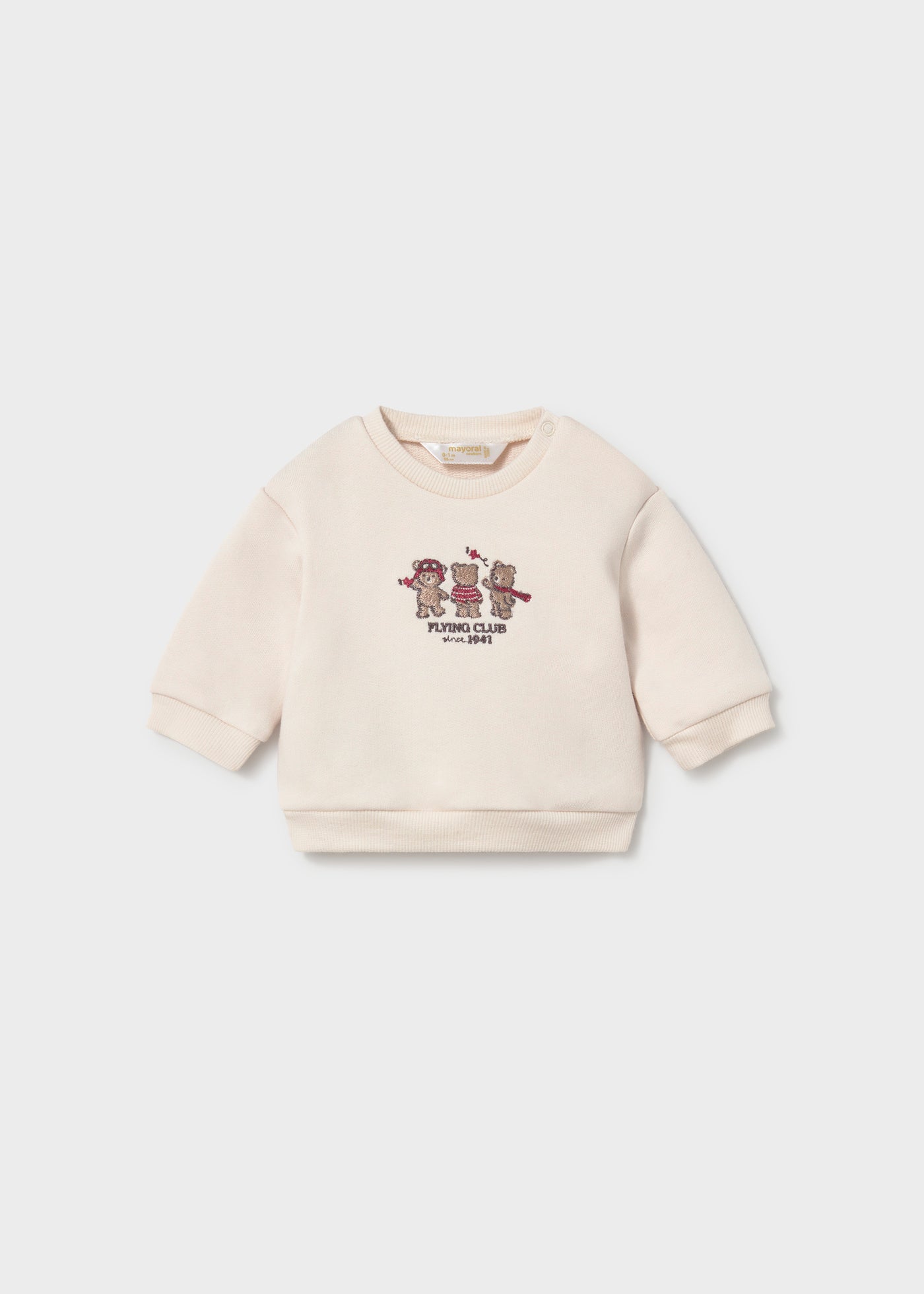 🧸 Mayoral 3-delige babyset met teddy bodywarmer – Beer & denimlook