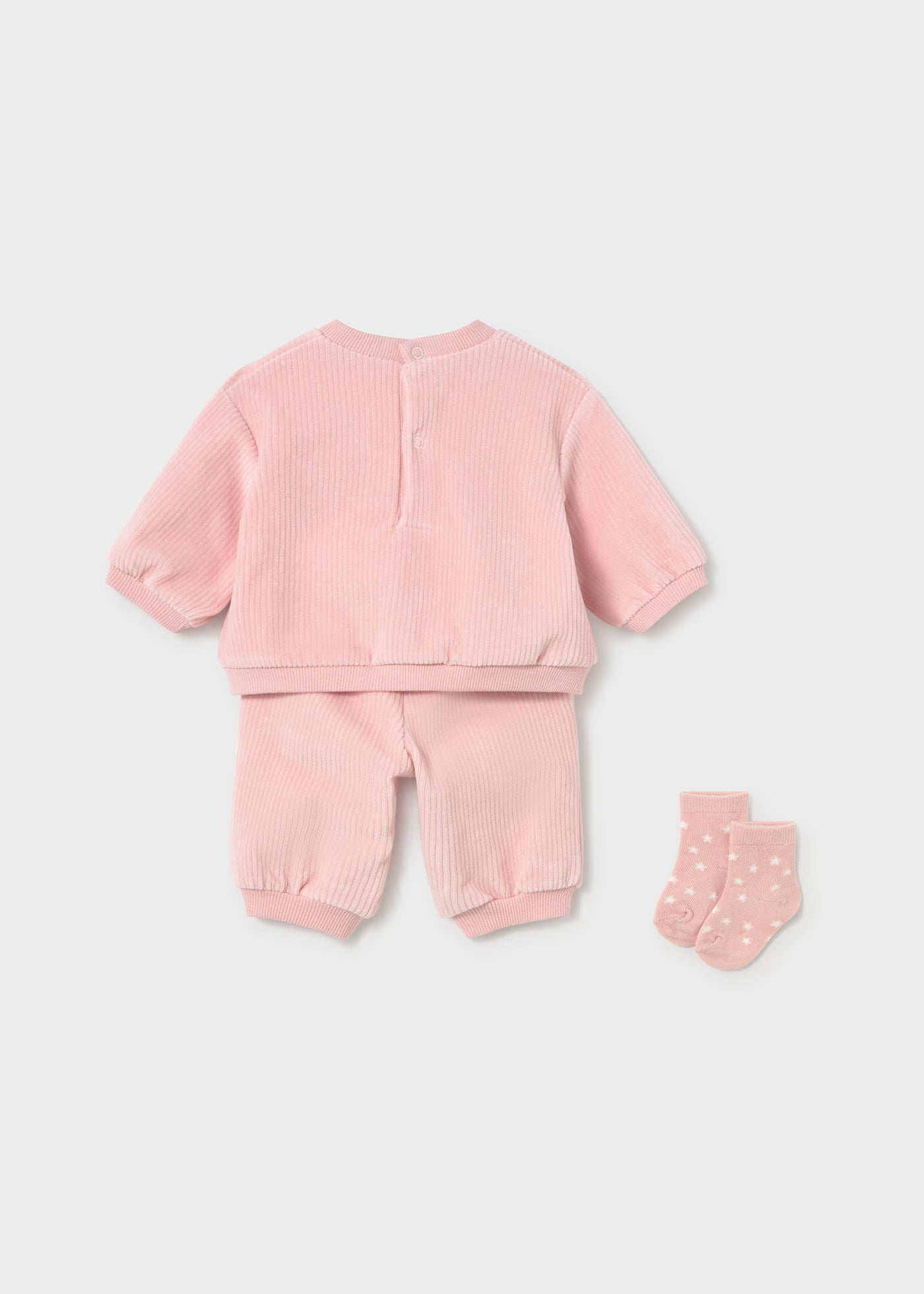 👑 Mayoral 3-delige babyset "Little Princess" – Roze velours met sokjes