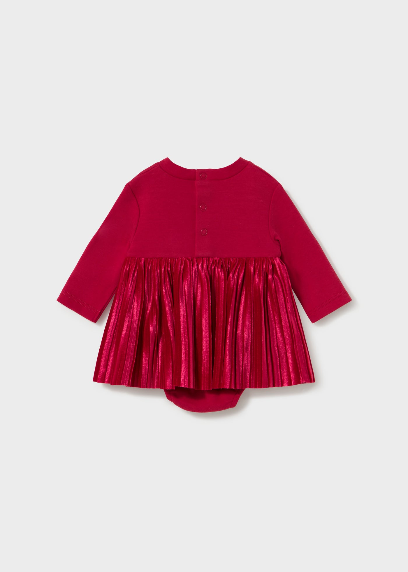 🌟 Mayoral feestelijke babyjurk met glanzende plissérok – Bordeaux