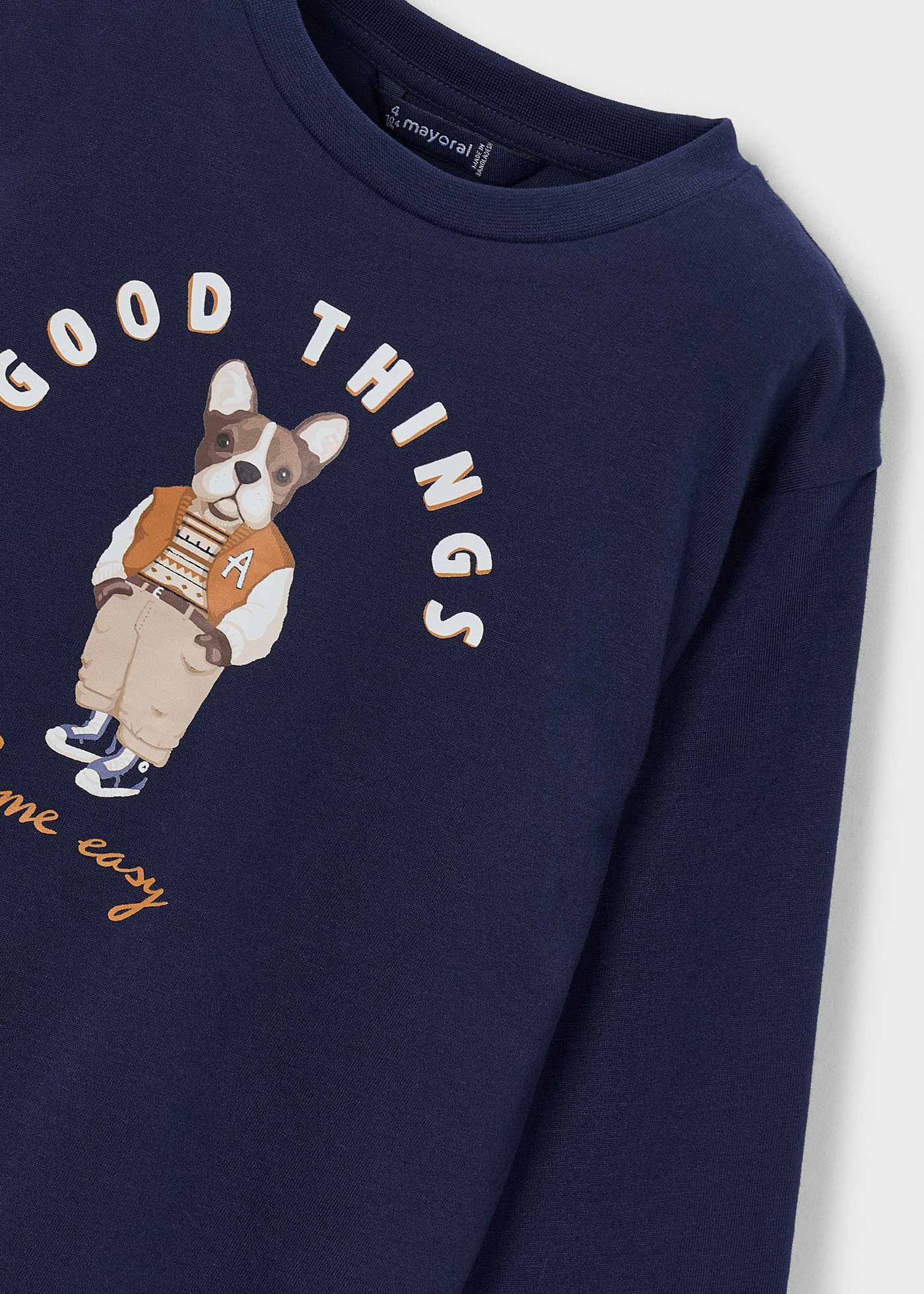🐶 Mayoral longsleeve "Good Things" – Donkerblauw