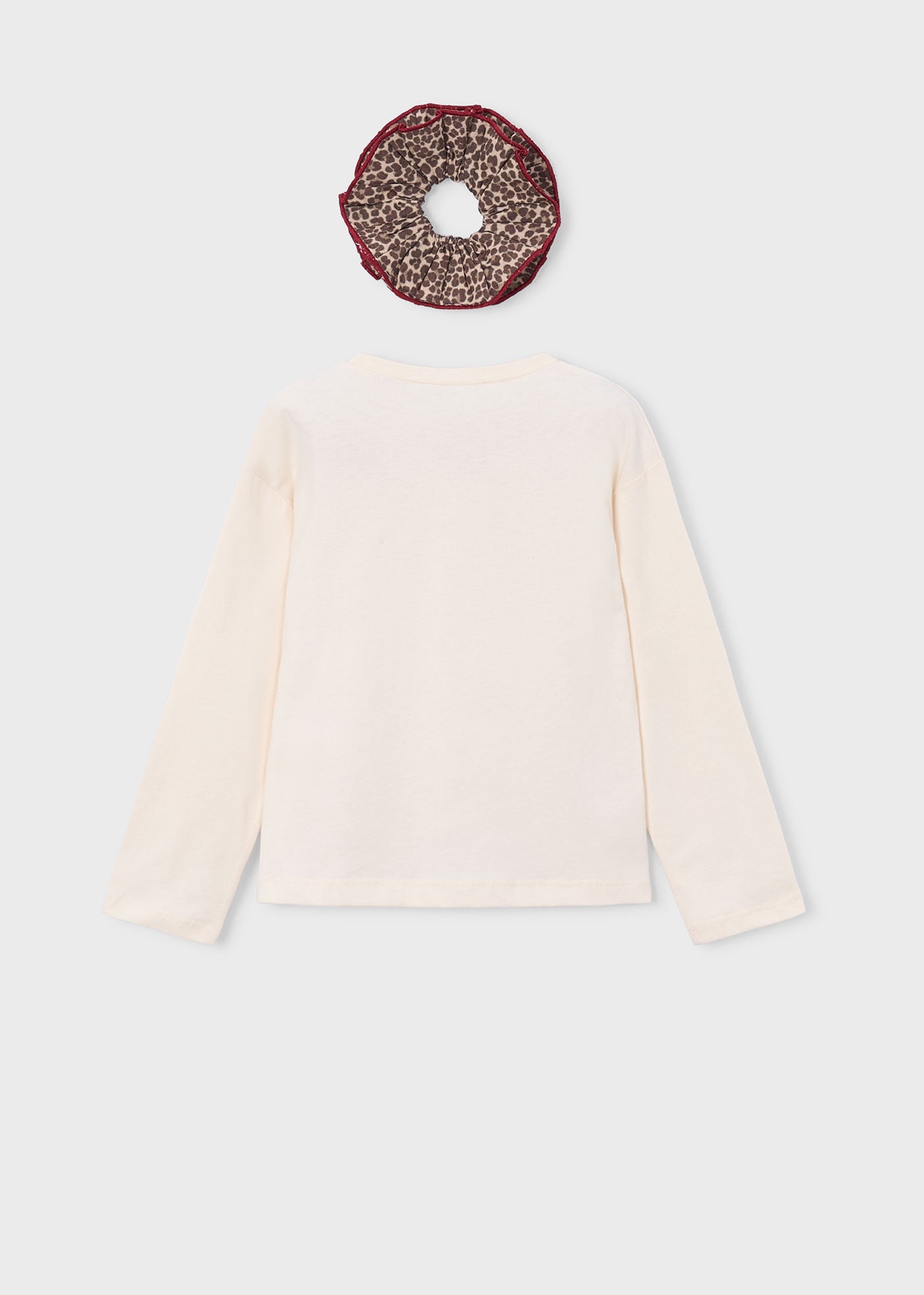 🍓 Mayoral longsleeve "Sweet Macarons" + scrunchie – Crème
