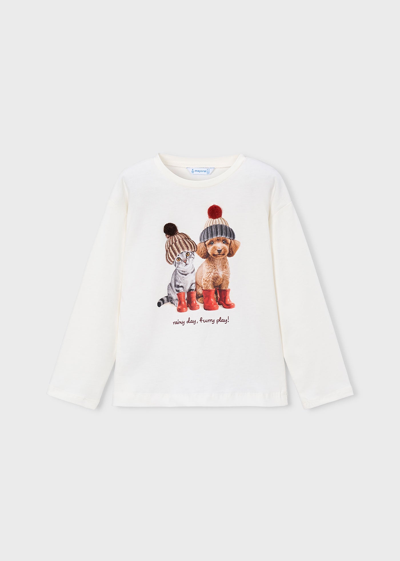 🐶 Mayoral longsleeve "Rainy Friends" – Crème