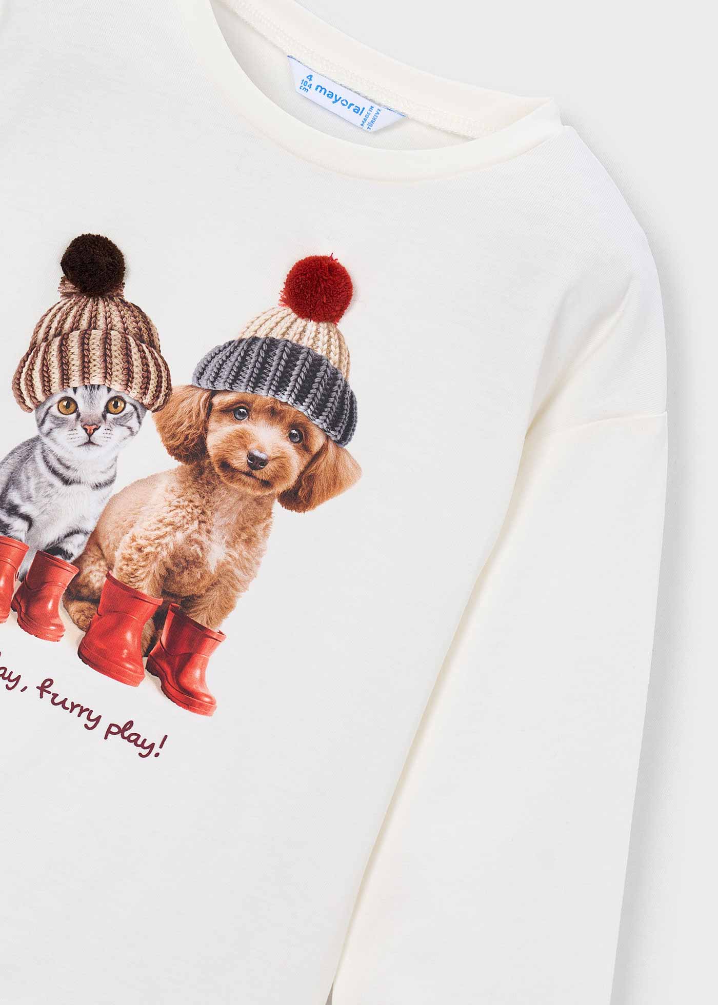 🐶 Mayoral longsleeve "Rainy Friends" – Crème