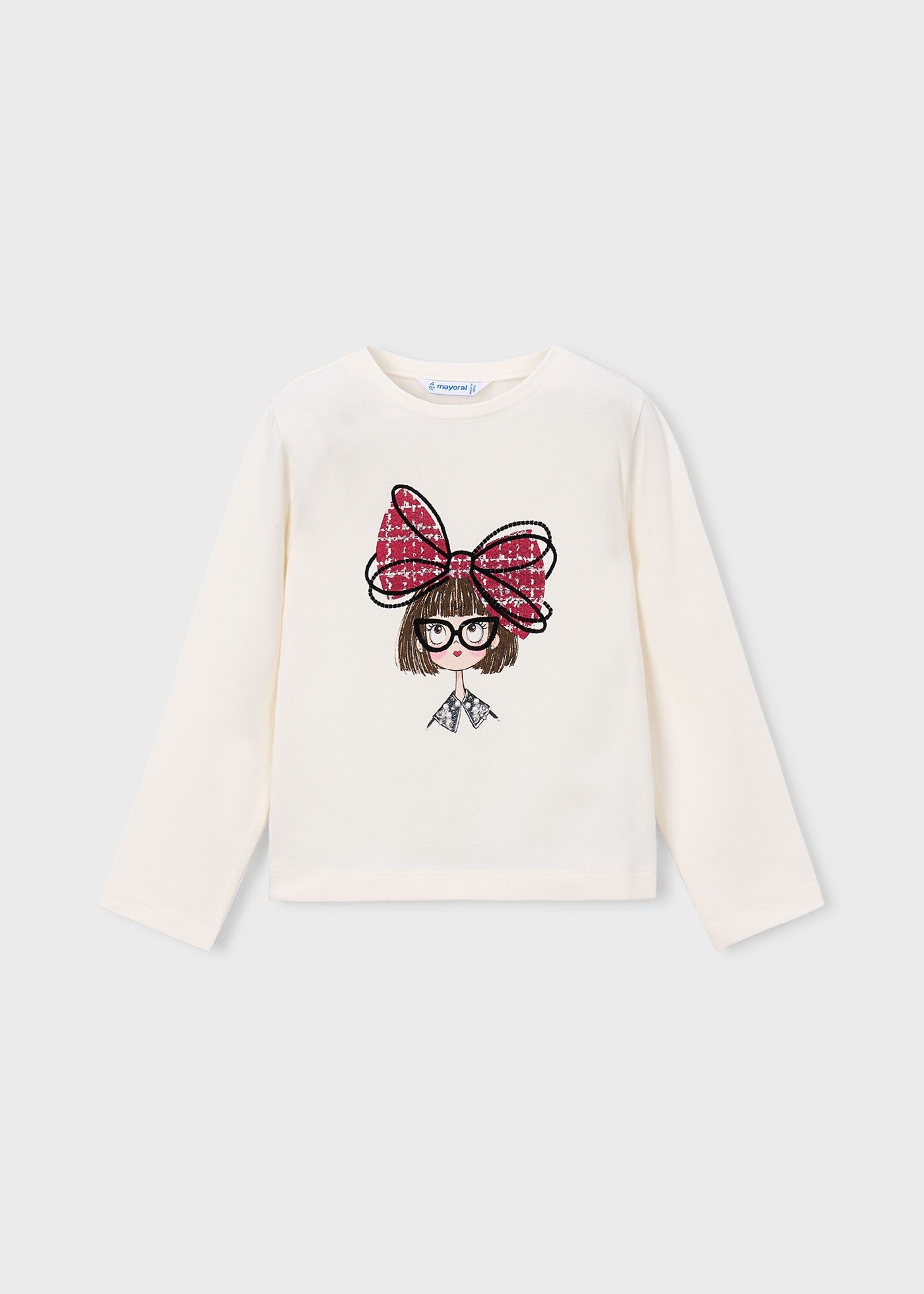 🎀 Mayoral longsleeve "Pretty Bow" – Crème