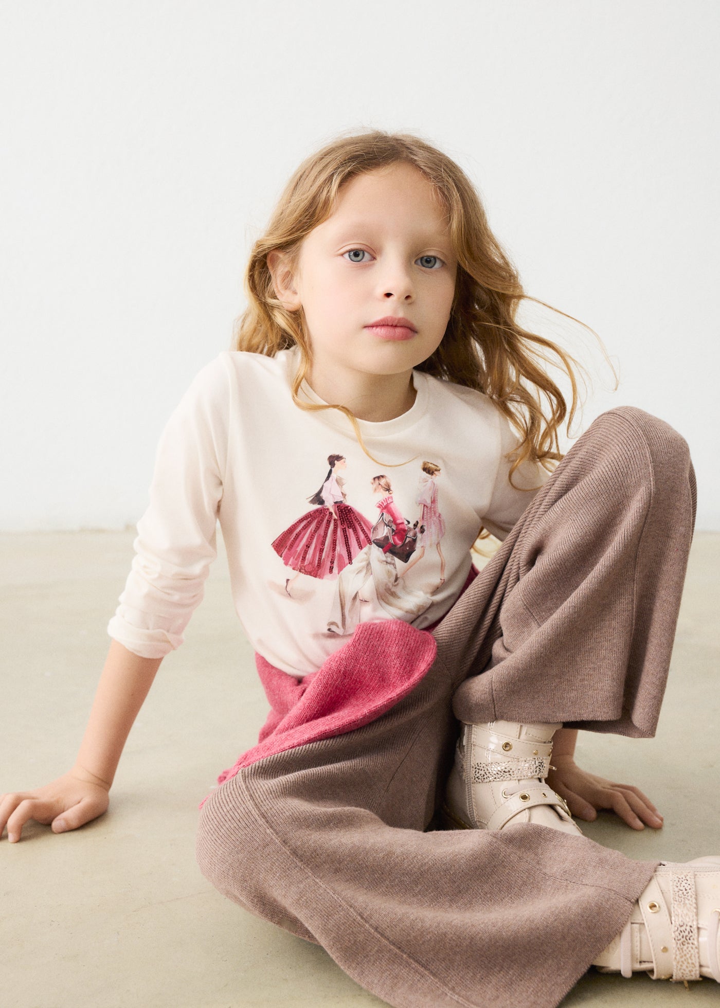👗 Mayoral longsleeve "Fashion Girls" – Crème