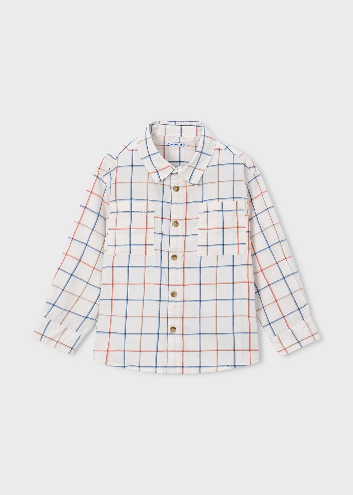 👔 Mayoral geruit overhemd "Weekend Explorer" – Crème