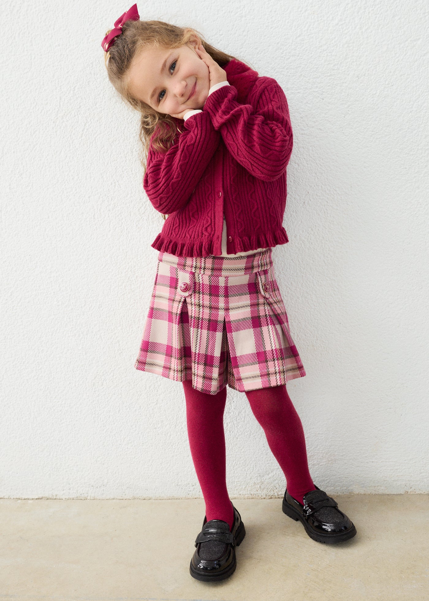 💖 Mayoral geruite skort "Berry Chic" – Roze