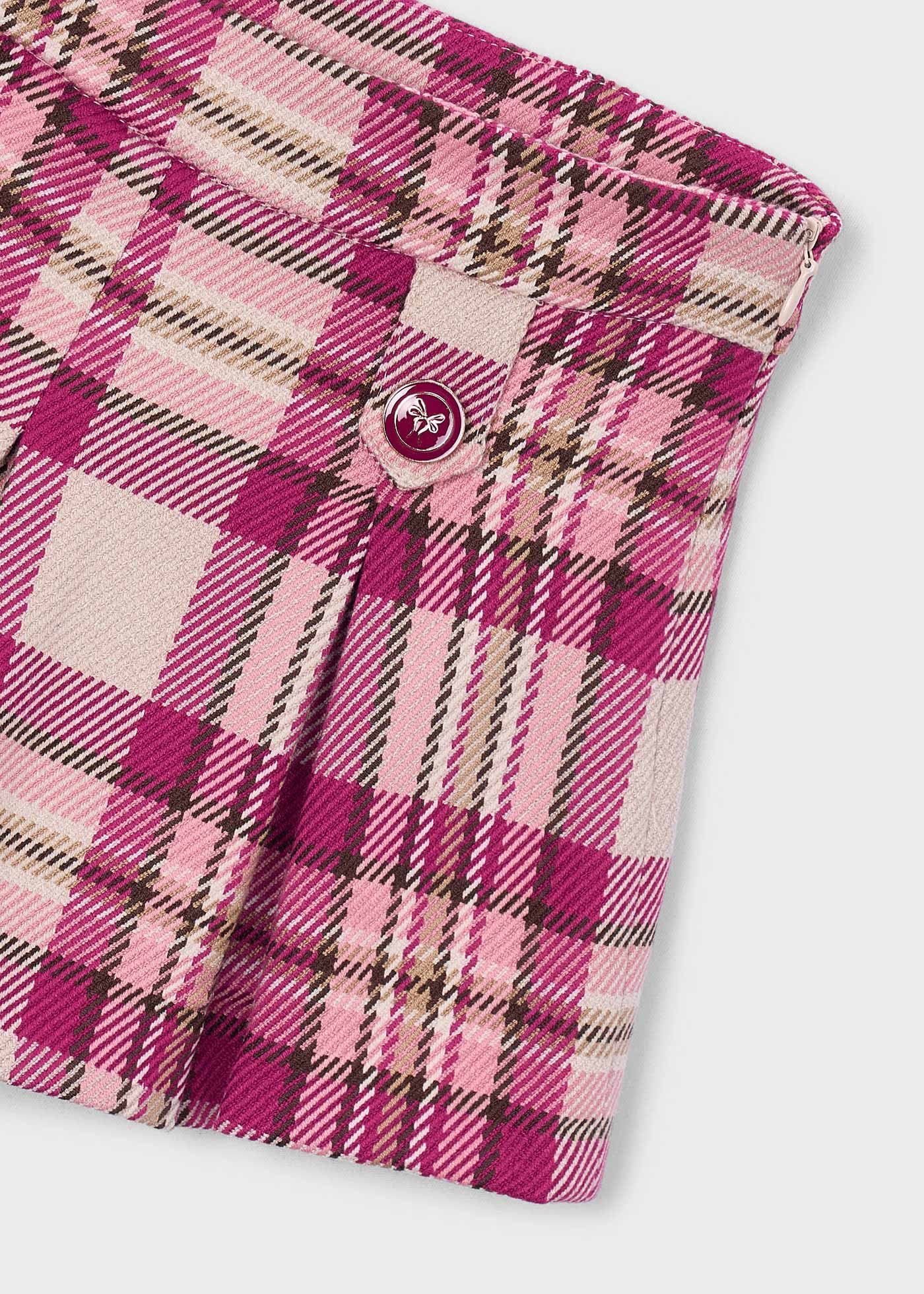 💖 Mayoral geruite skort "Berry Chic" – Roze