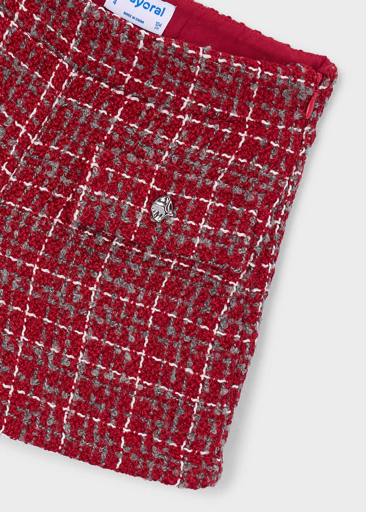 ❤️ Mayoral bouclé short "Ruby Chic" – Rood