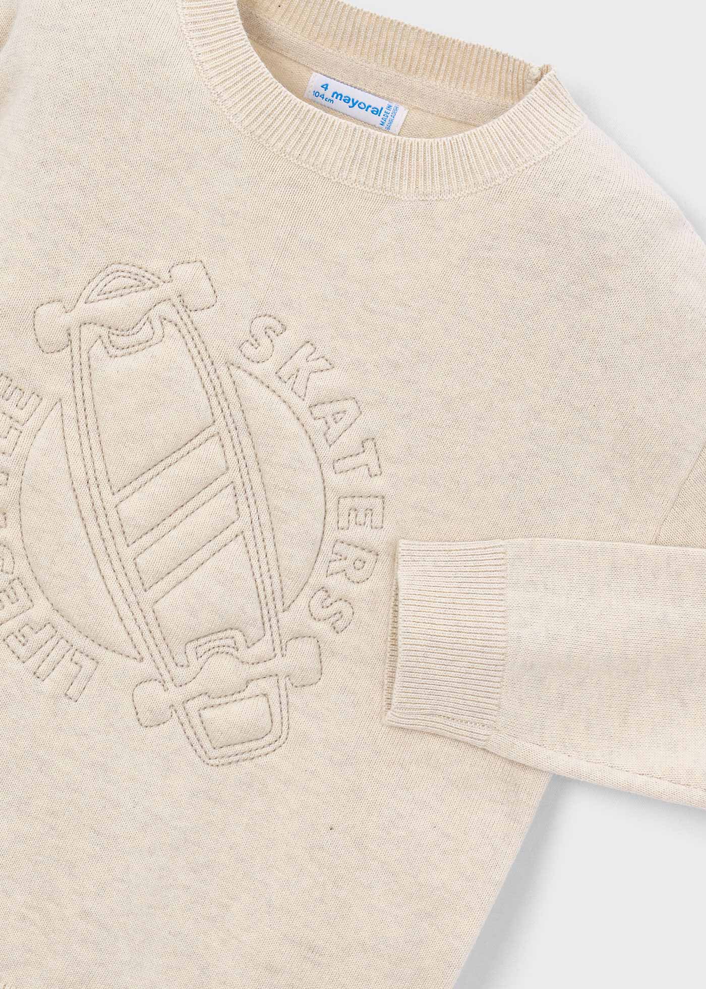🛹 Mayoral gebreide trui "Skaters Lifestyle" – Zandbeige
