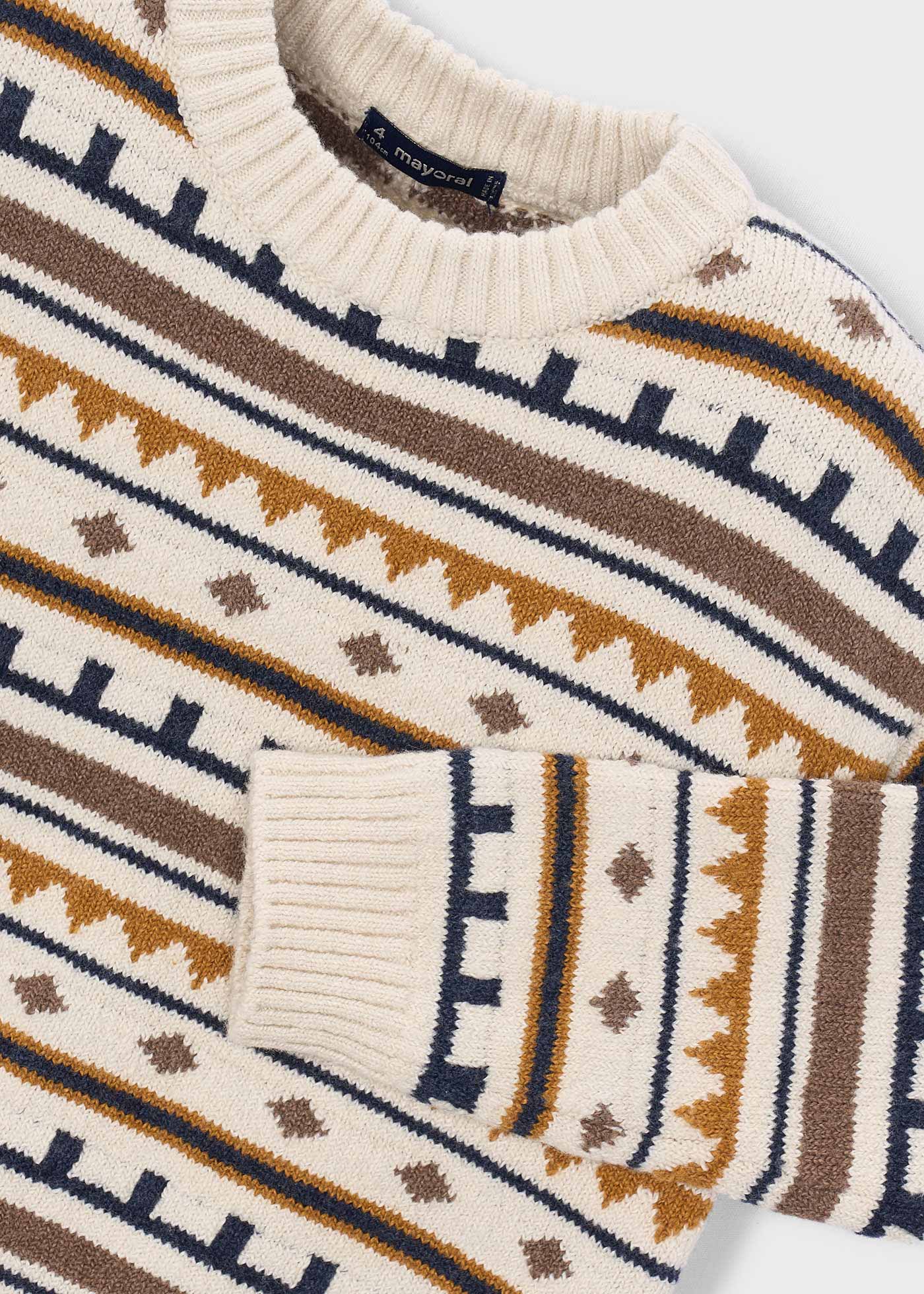 🍂 Mayoral gebreide trui met Scandinavisch dessin – Crème