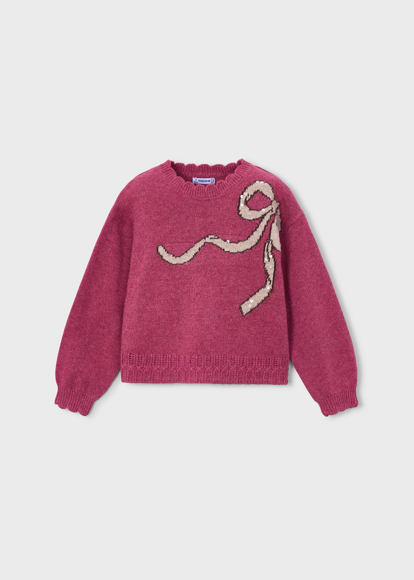 🎀 Mayoral gebreide meisjestrui met strikdetail