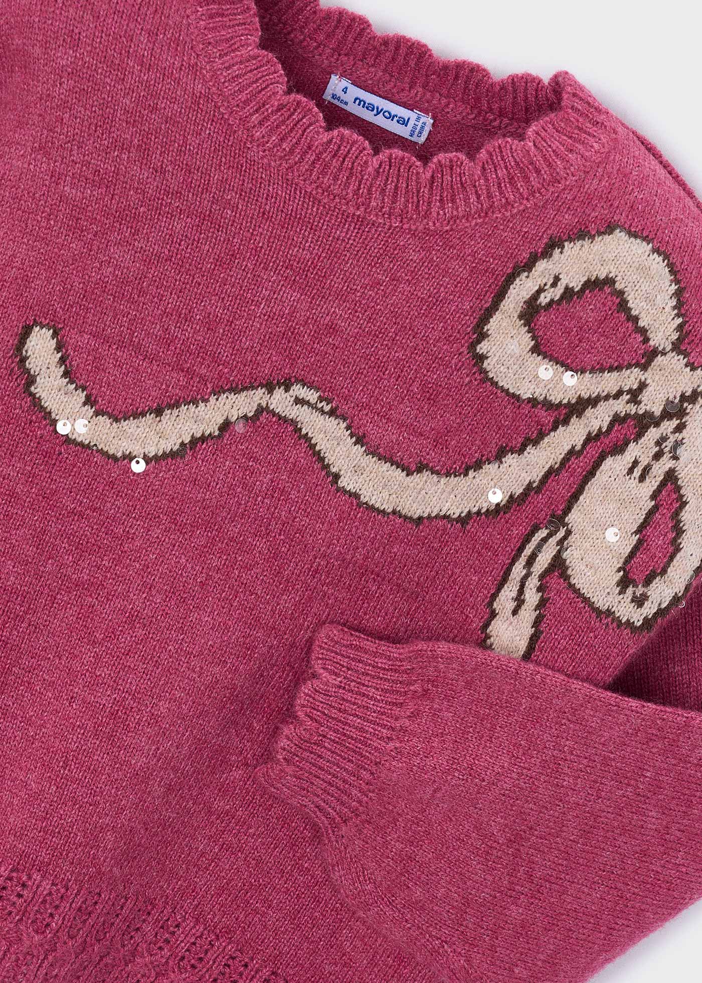 🎀 Mayoral gebreide meisjestrui met strikdetail