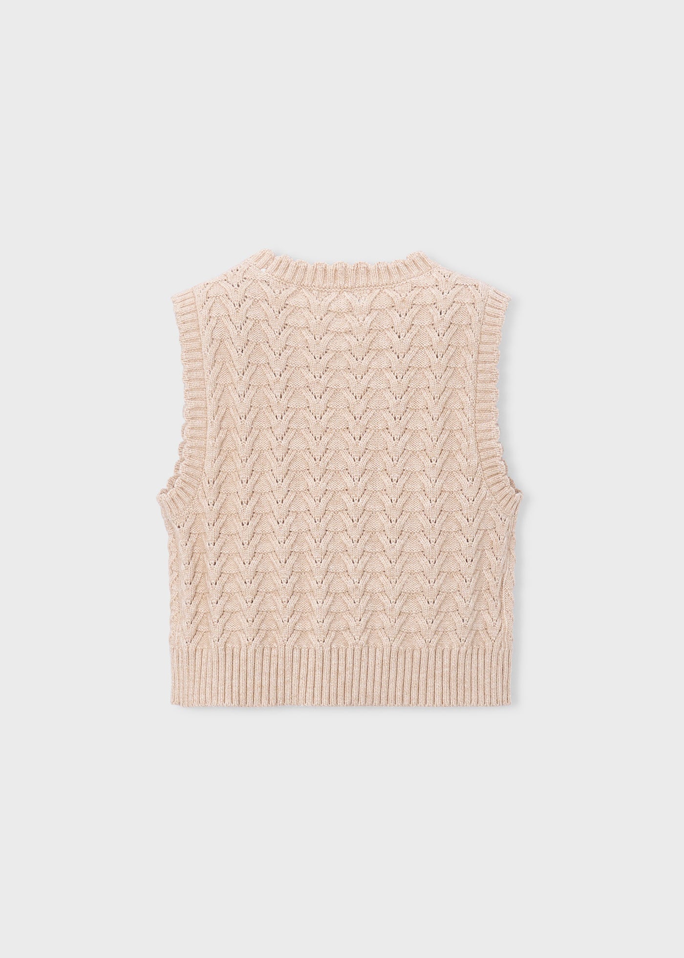 🤍 Mayoral kabelgebreide meisjes spencer in zacht beige