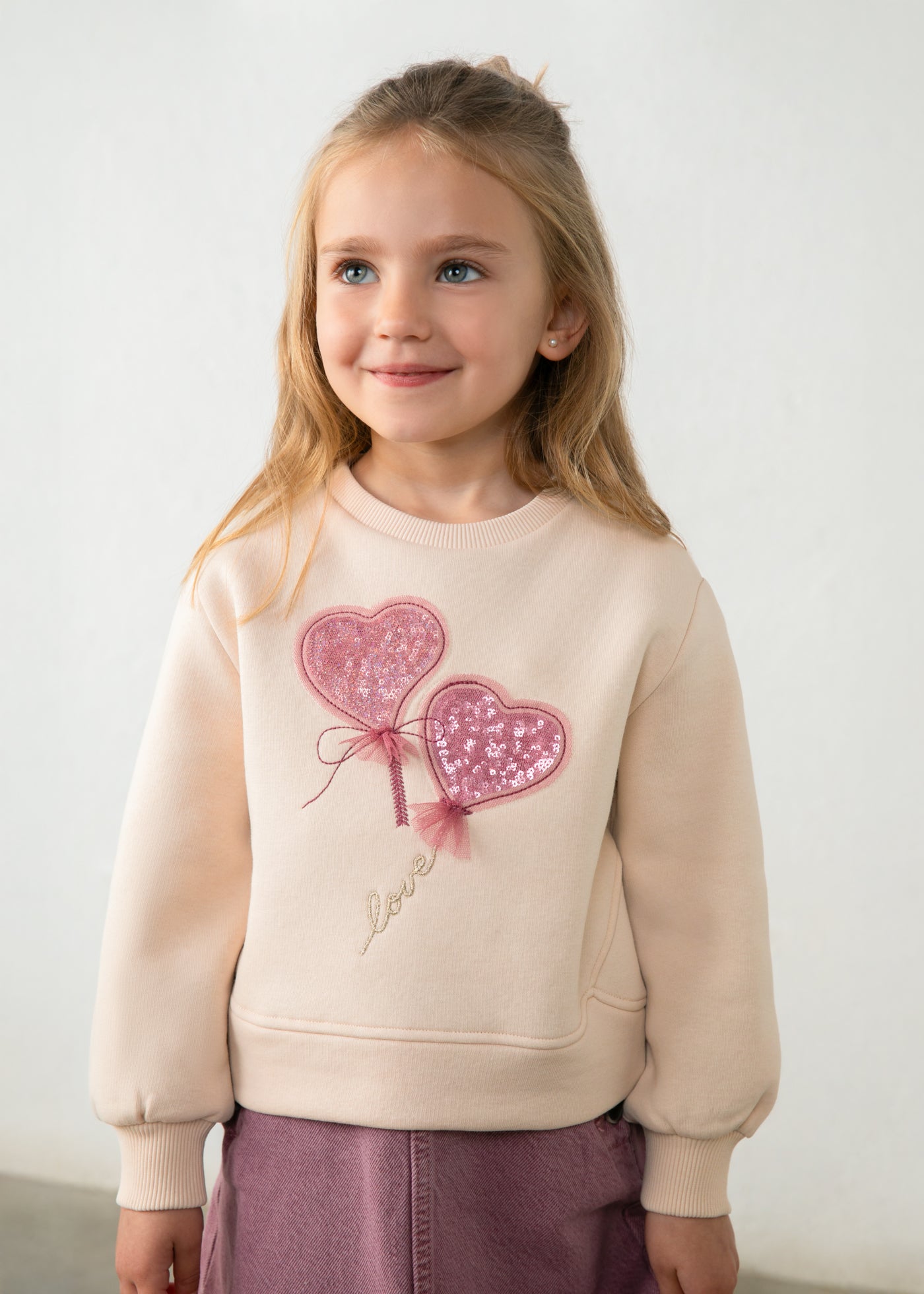 💕 Mayoral sweater met hartjesballonnen – Zacht crème