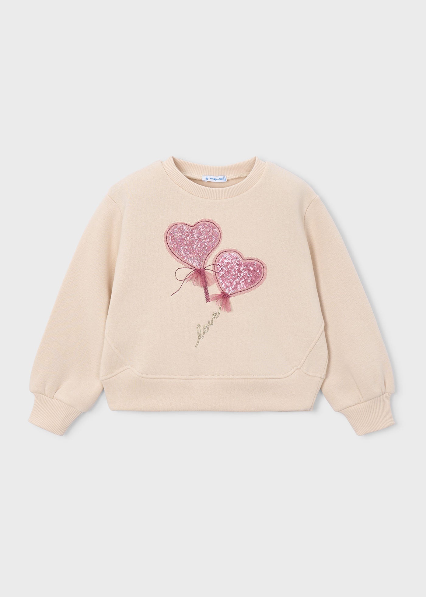 💕 Mayoral sweater met hartjesballonnen – Zacht crème