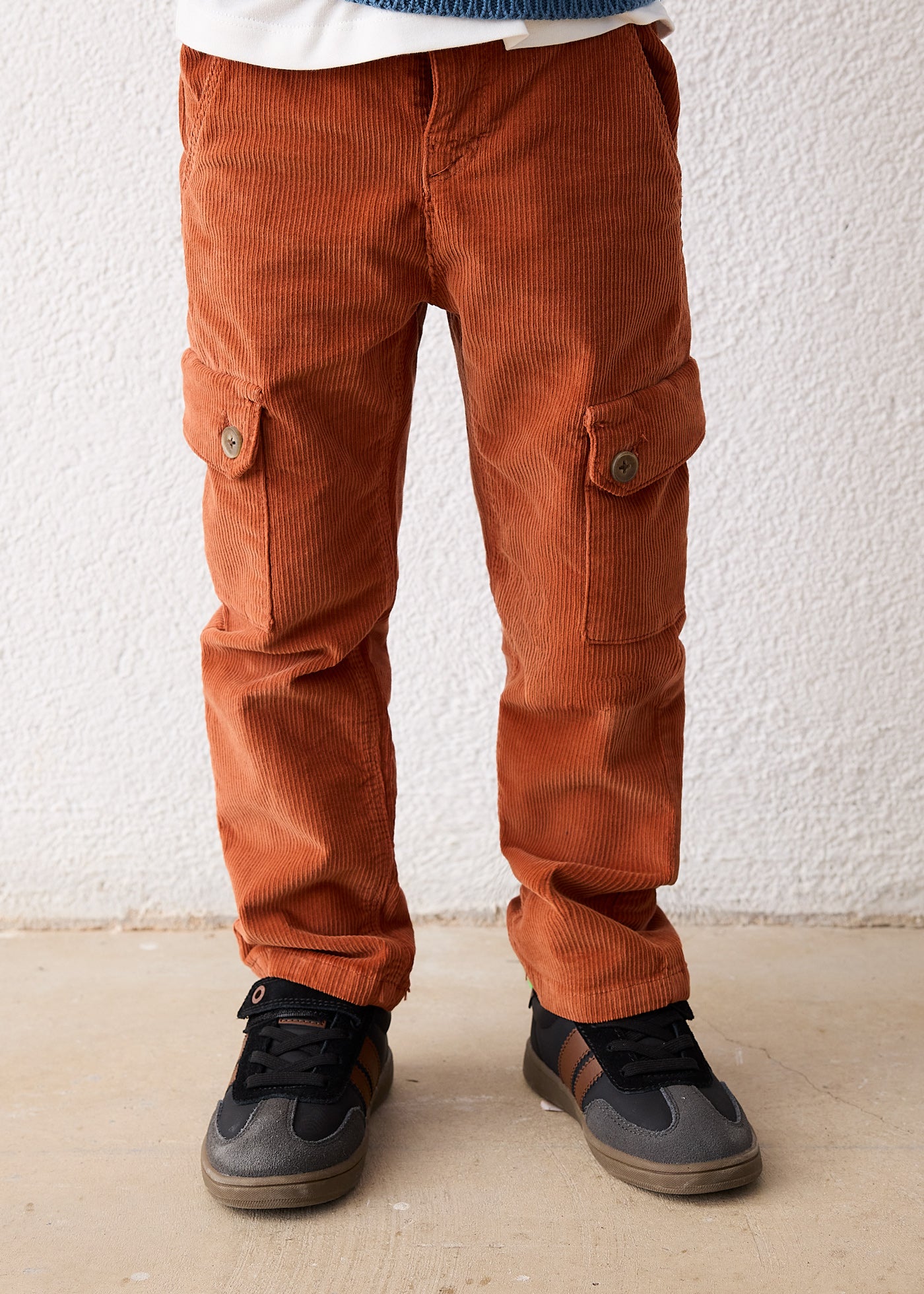 🧡 Mayoral ribfluwelen cargobroek – Roestbruin
