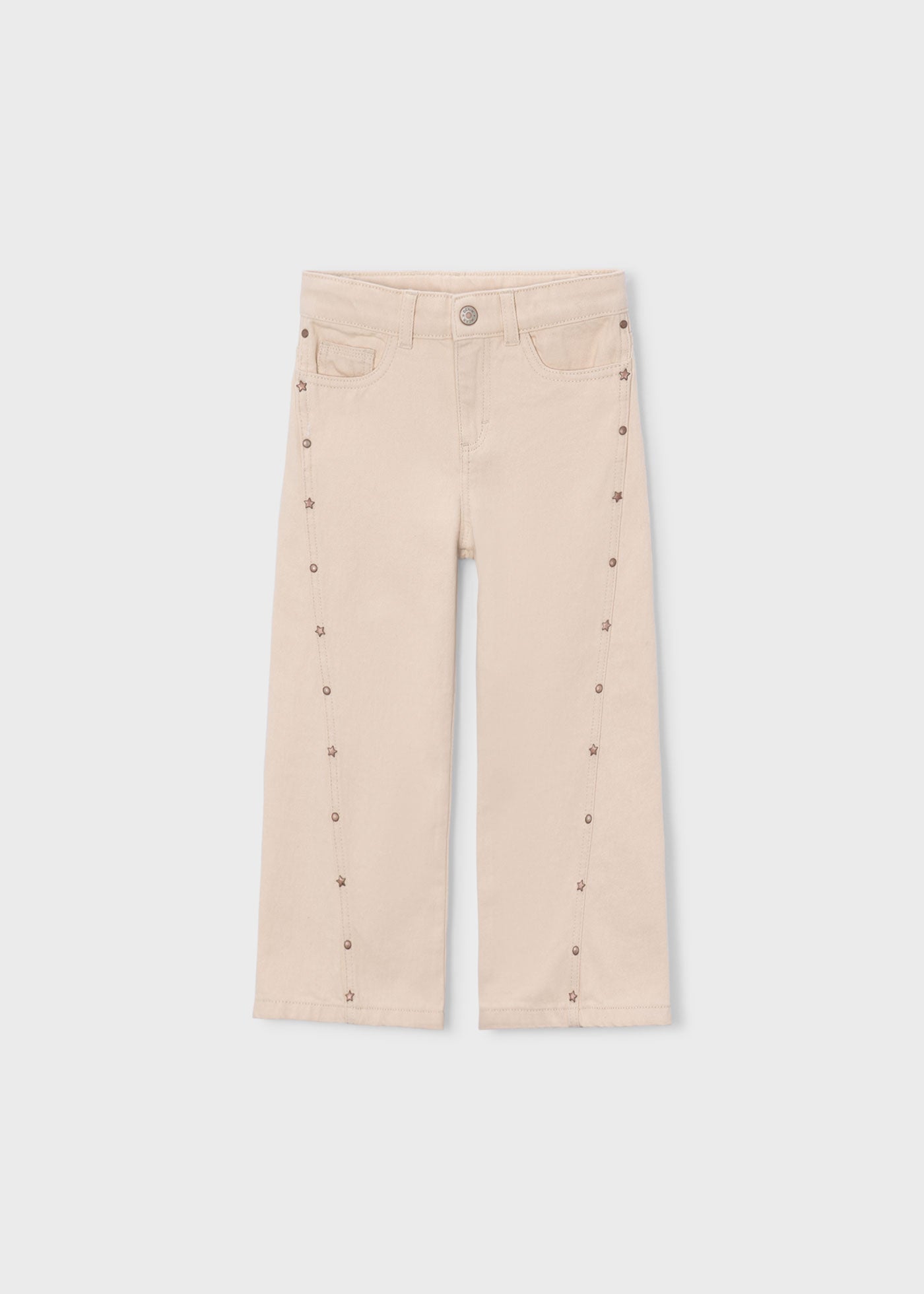 ✨ Mayoral sterrenjeans – Zachte beige denim met sprankelende sterretjes