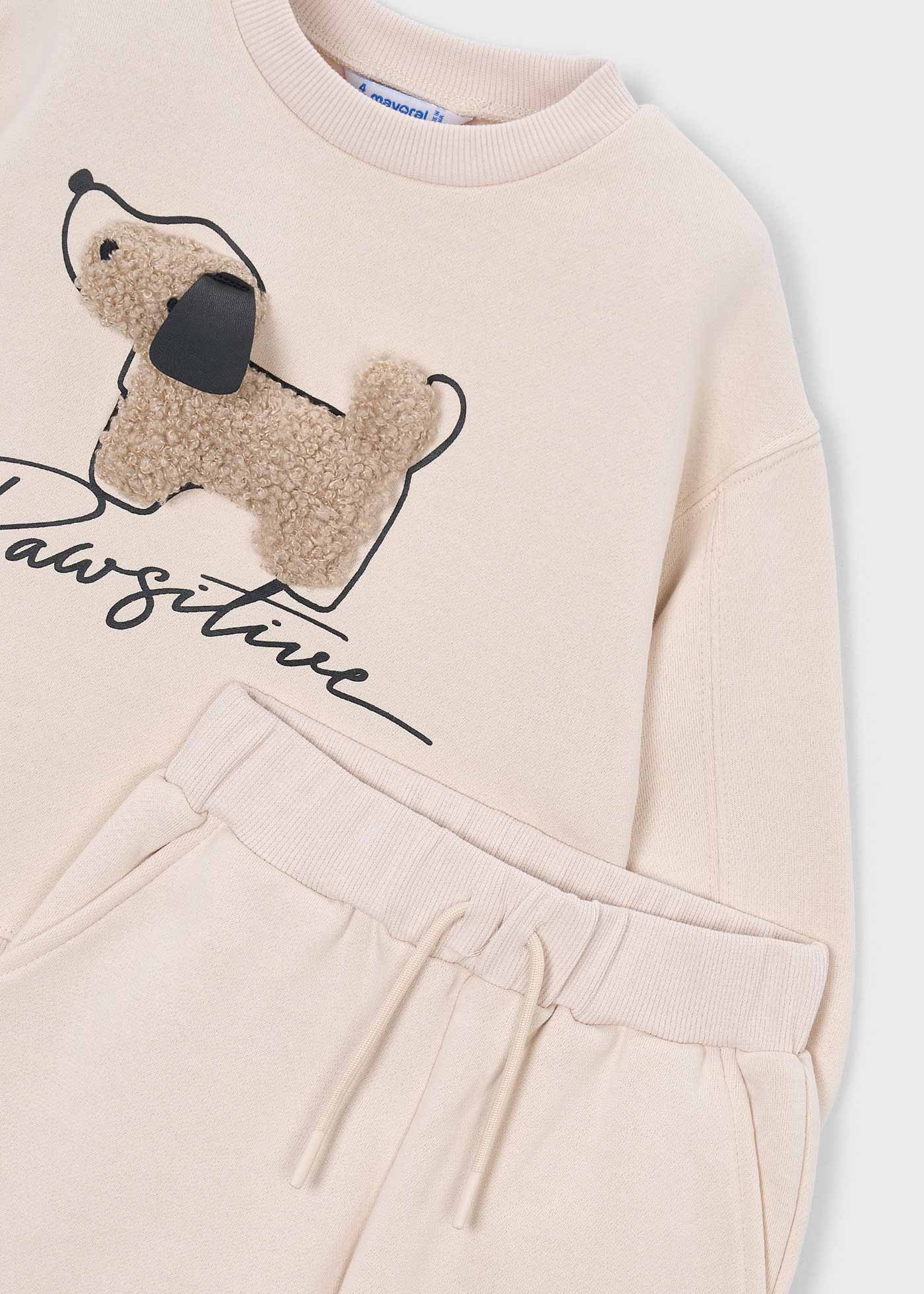 🐶 Mayoral 2-delige joggingset met teddy hondje – Zacht, stijlvol & onweerstaanbaar