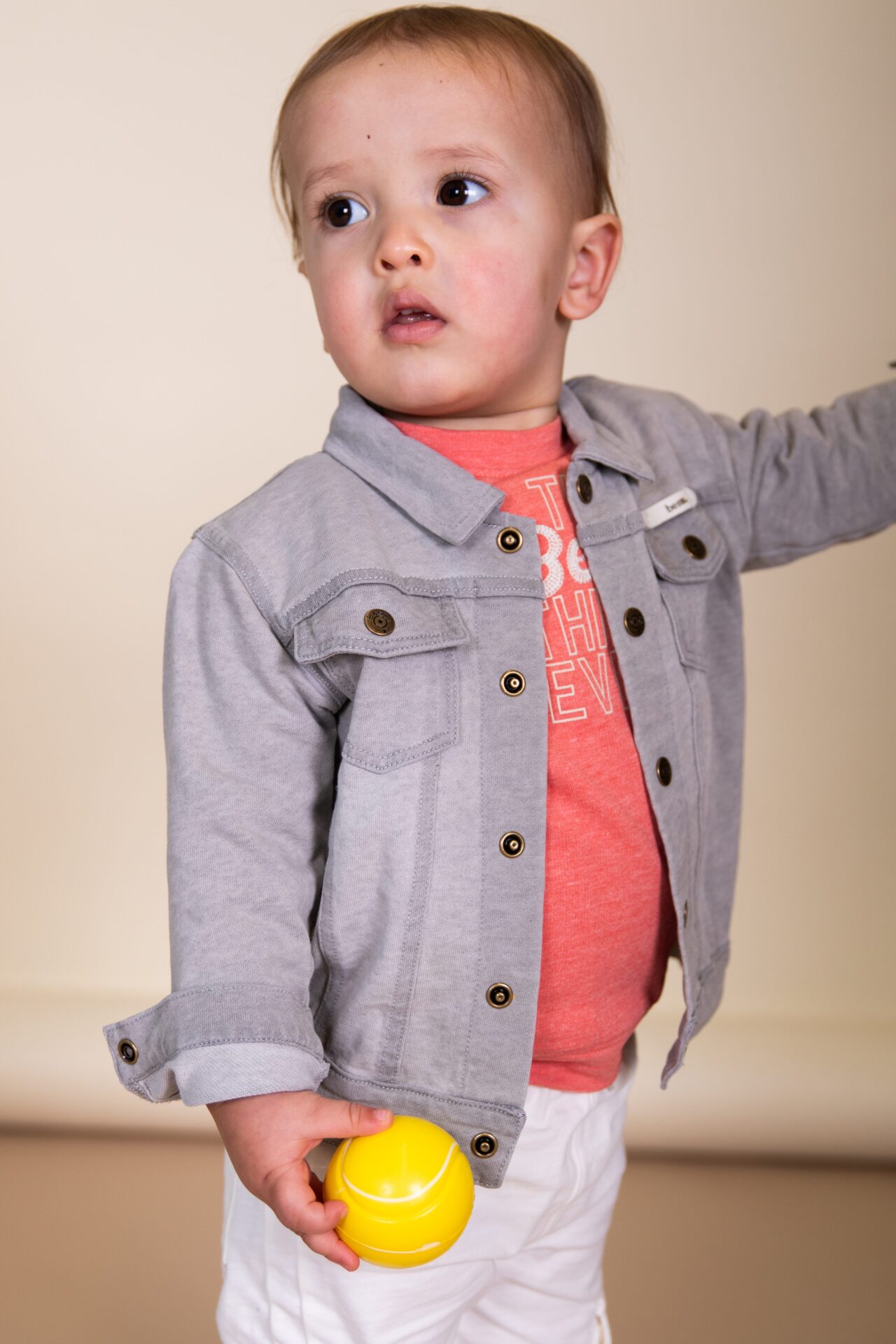 Grijze stonewashed vest