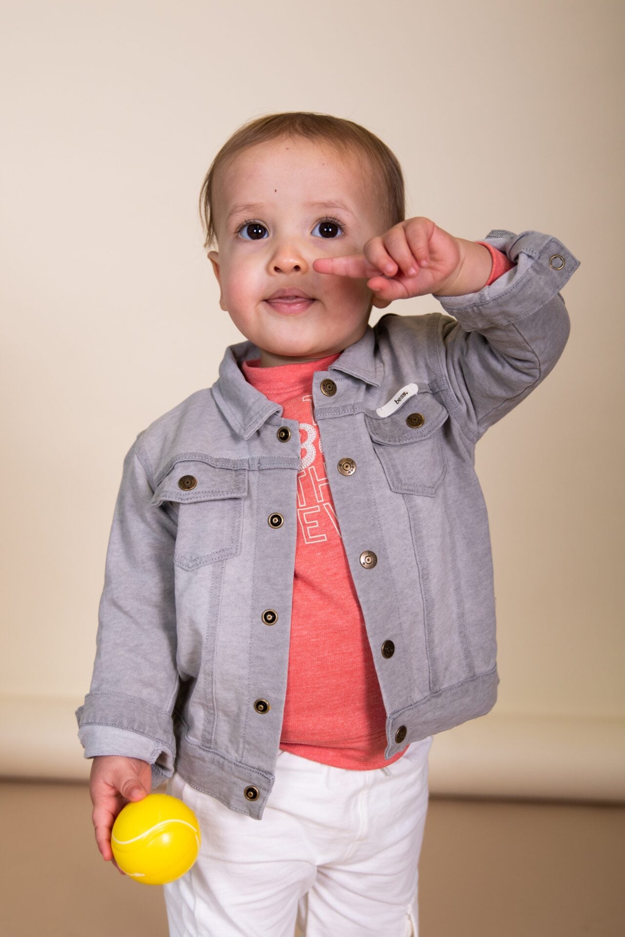 Grijze stonewashed vest