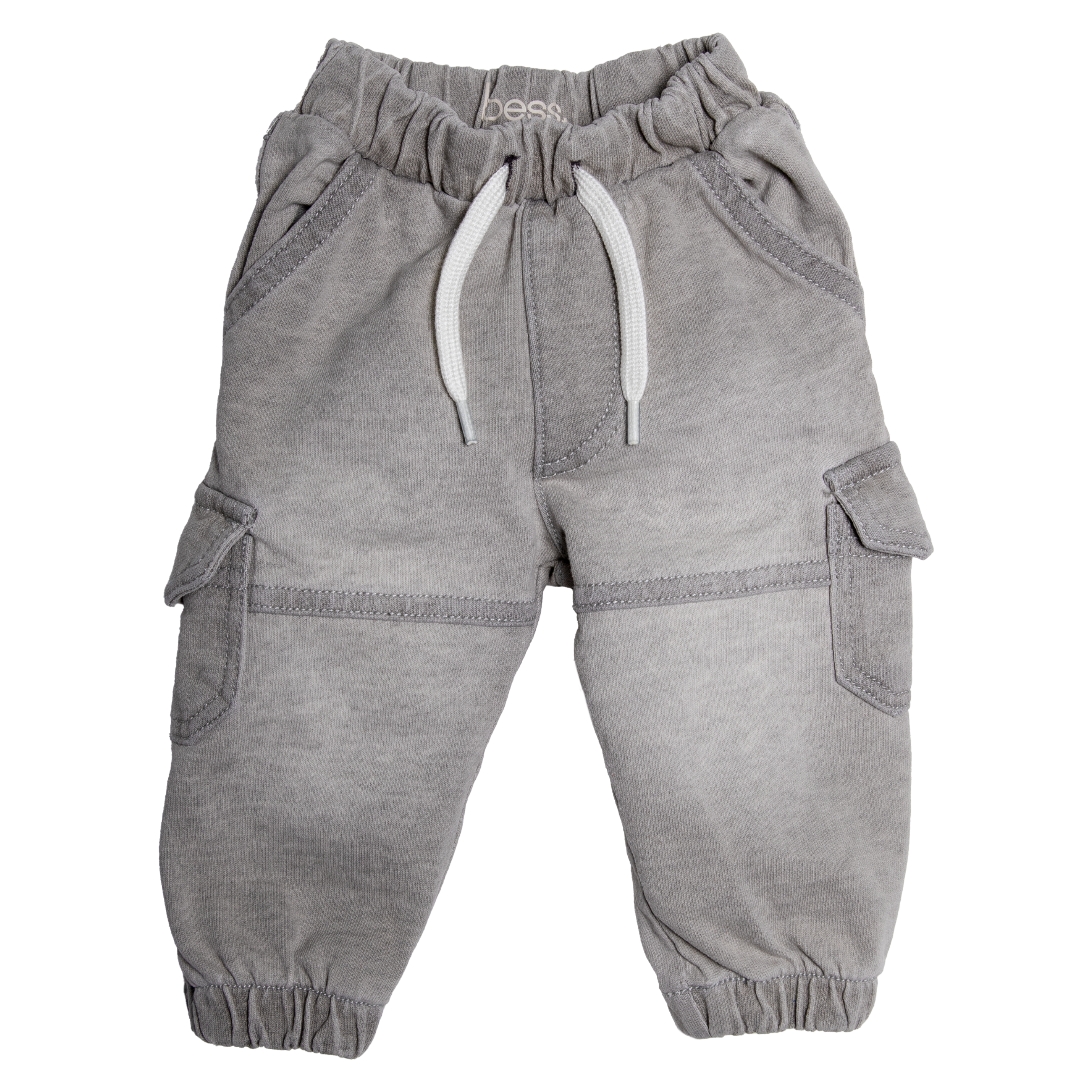 Stoere grijze stonewashed pocketbroek van BESS