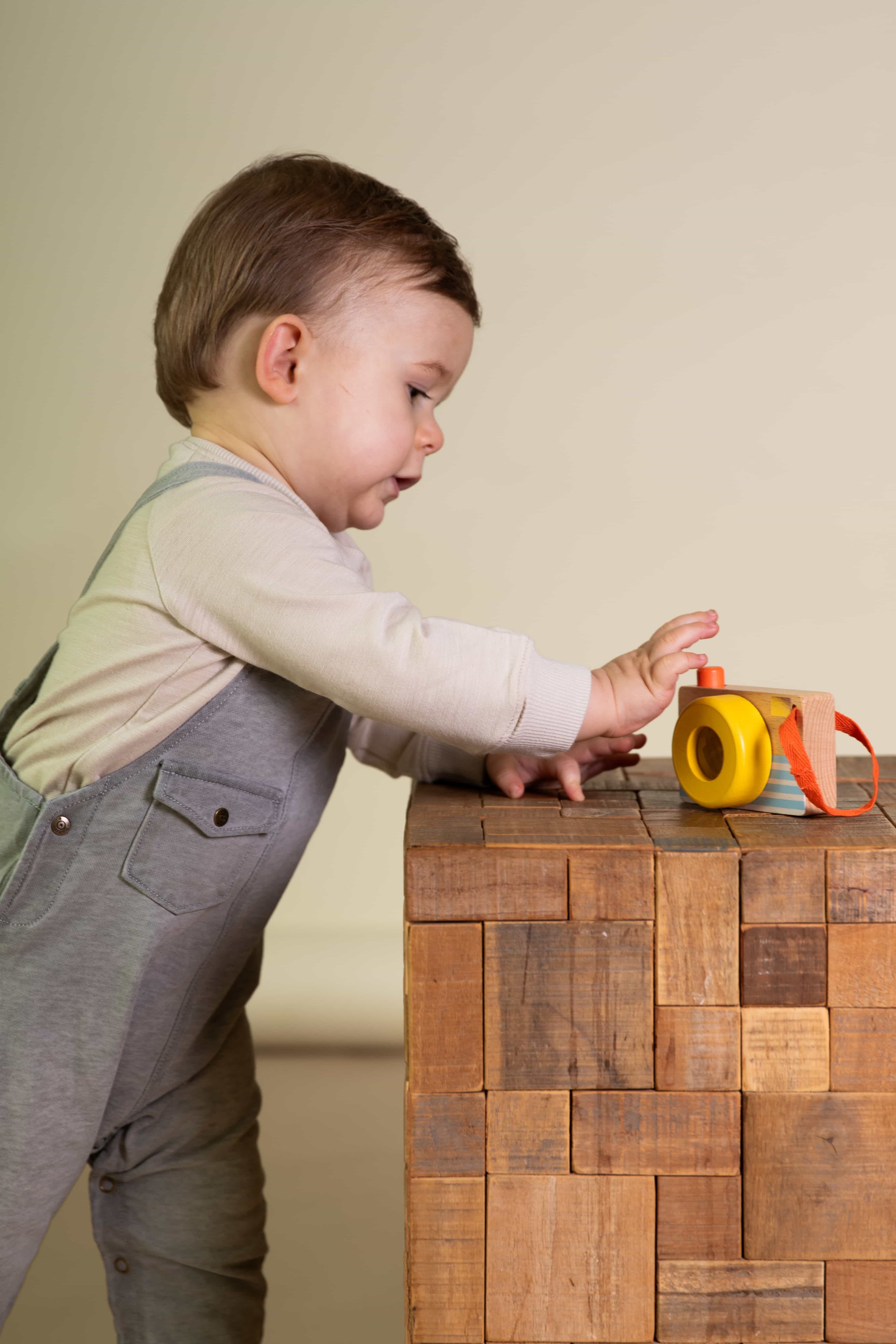 Grijze stonewashed salopette