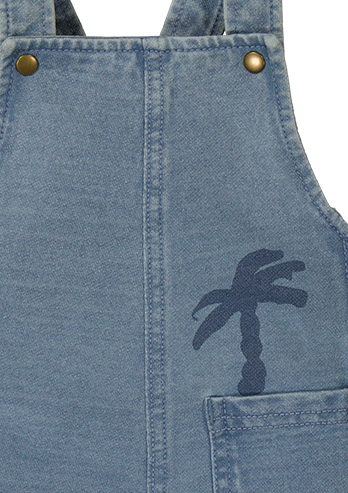 Jeanskleurige salopetteshort