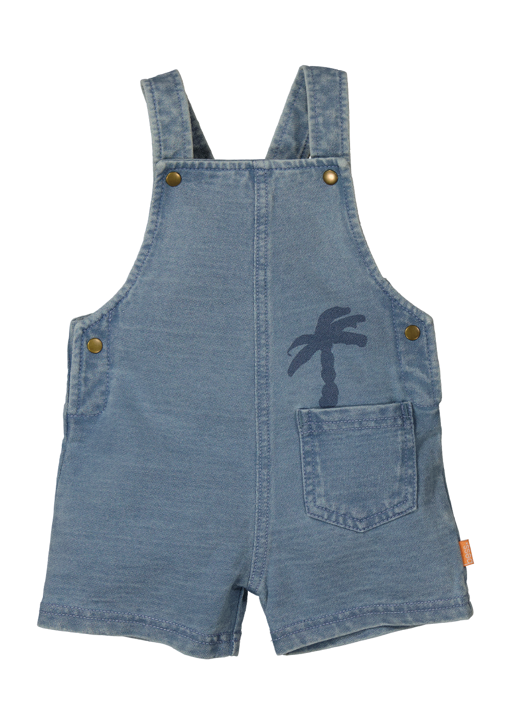 Jeanskleurige salopetteshort