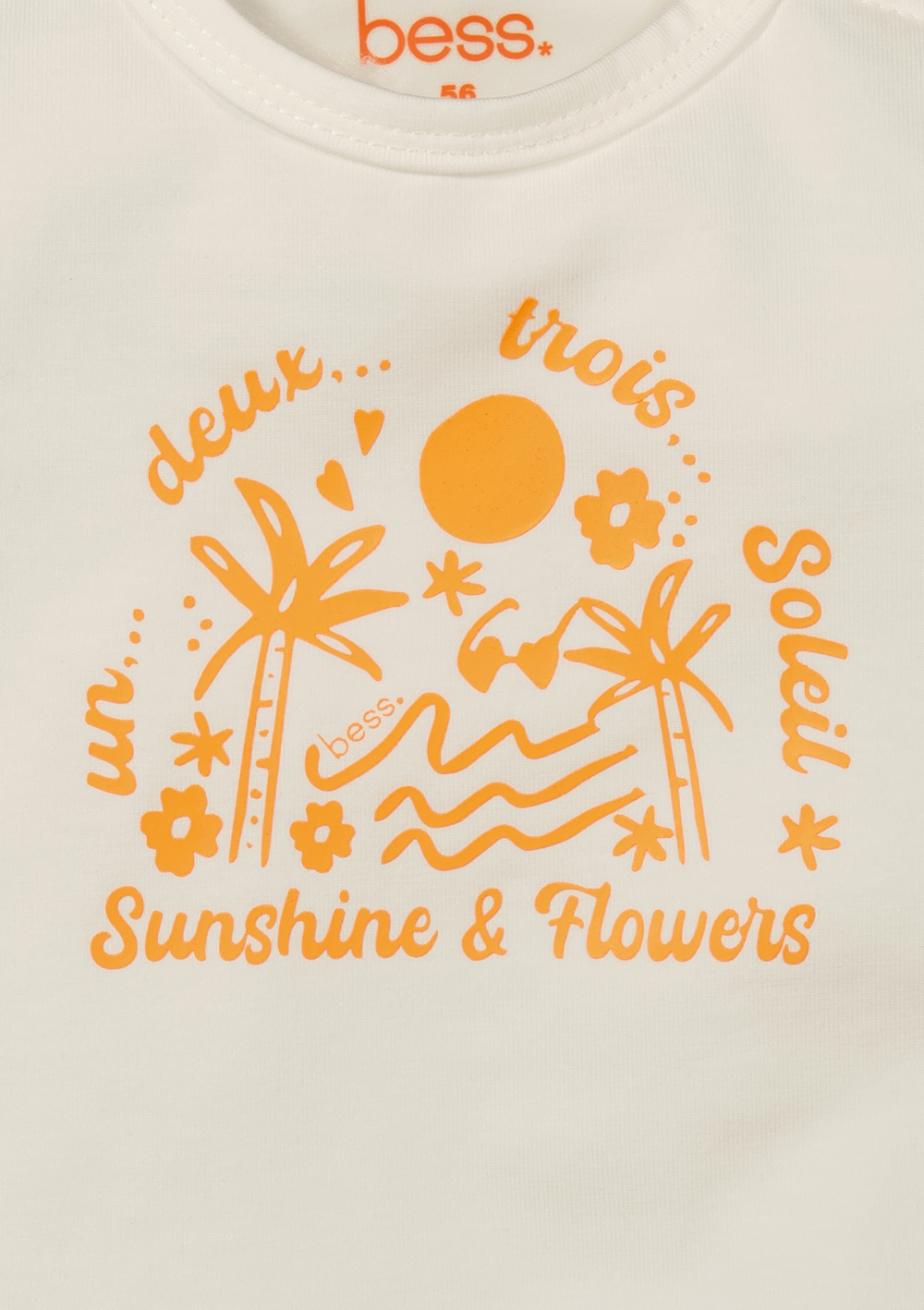 ☀️ BESS T-shirt Sunshine & Flowers – Off White