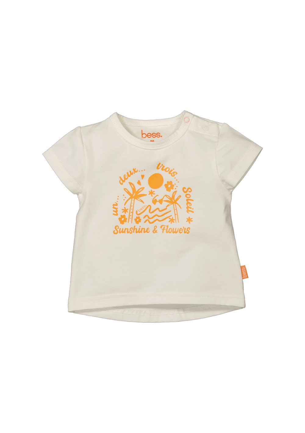 ☀️ BESS T-shirt Sunshine & Flowers – Off White