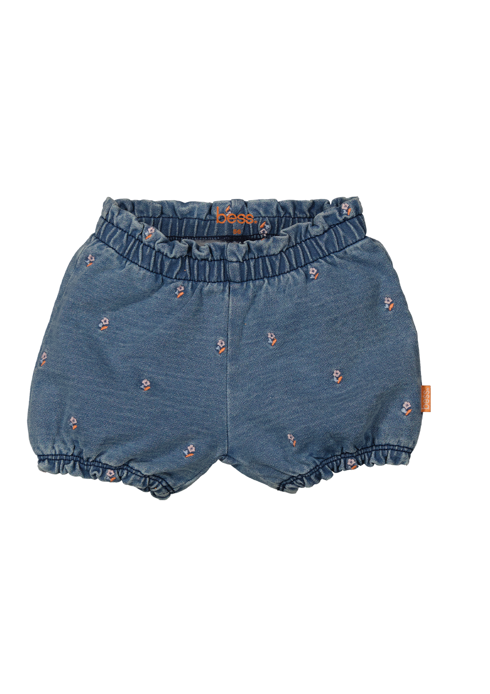 Jeansshort met bloemetjes
