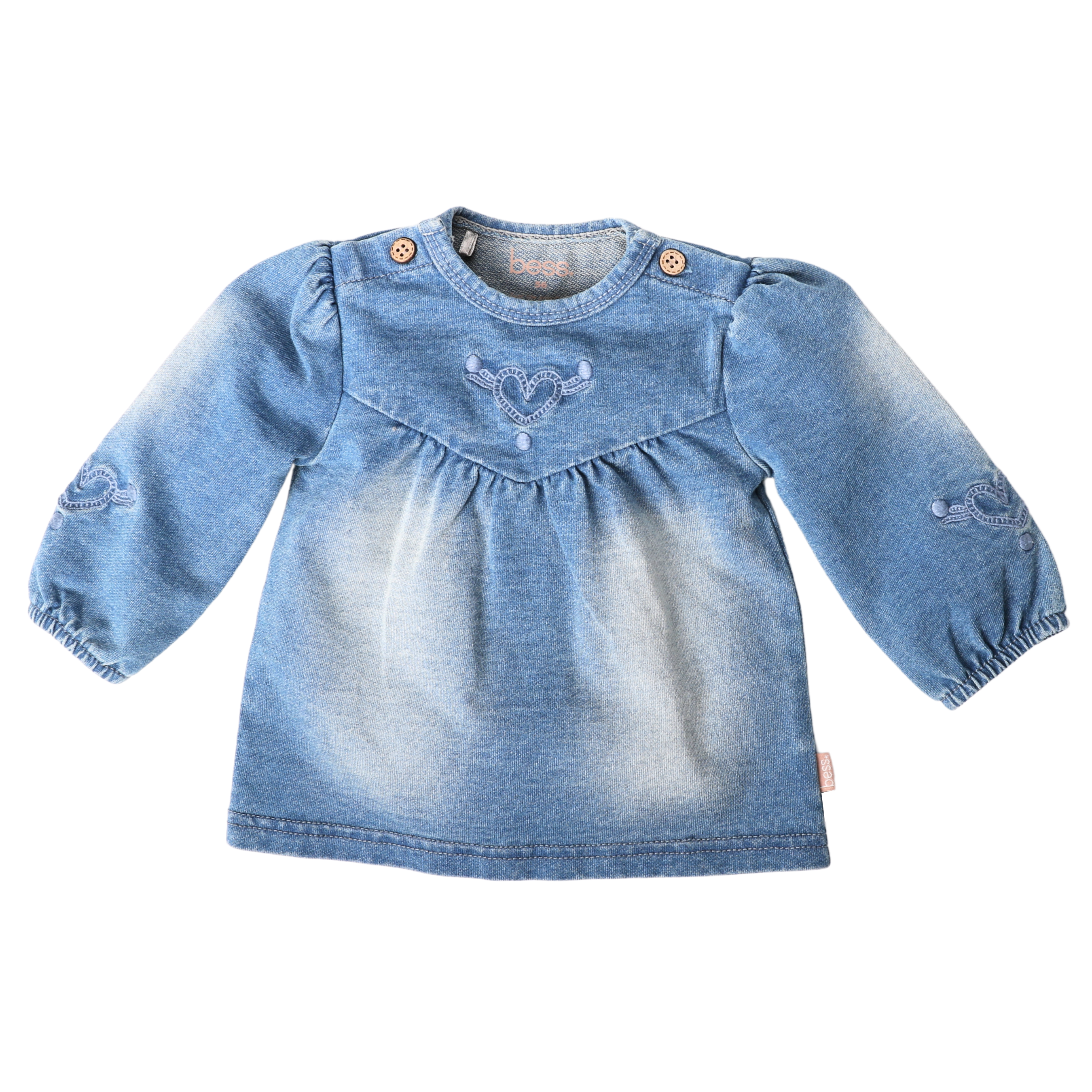 Snow wash blouse met geborduurd tekening van BESS