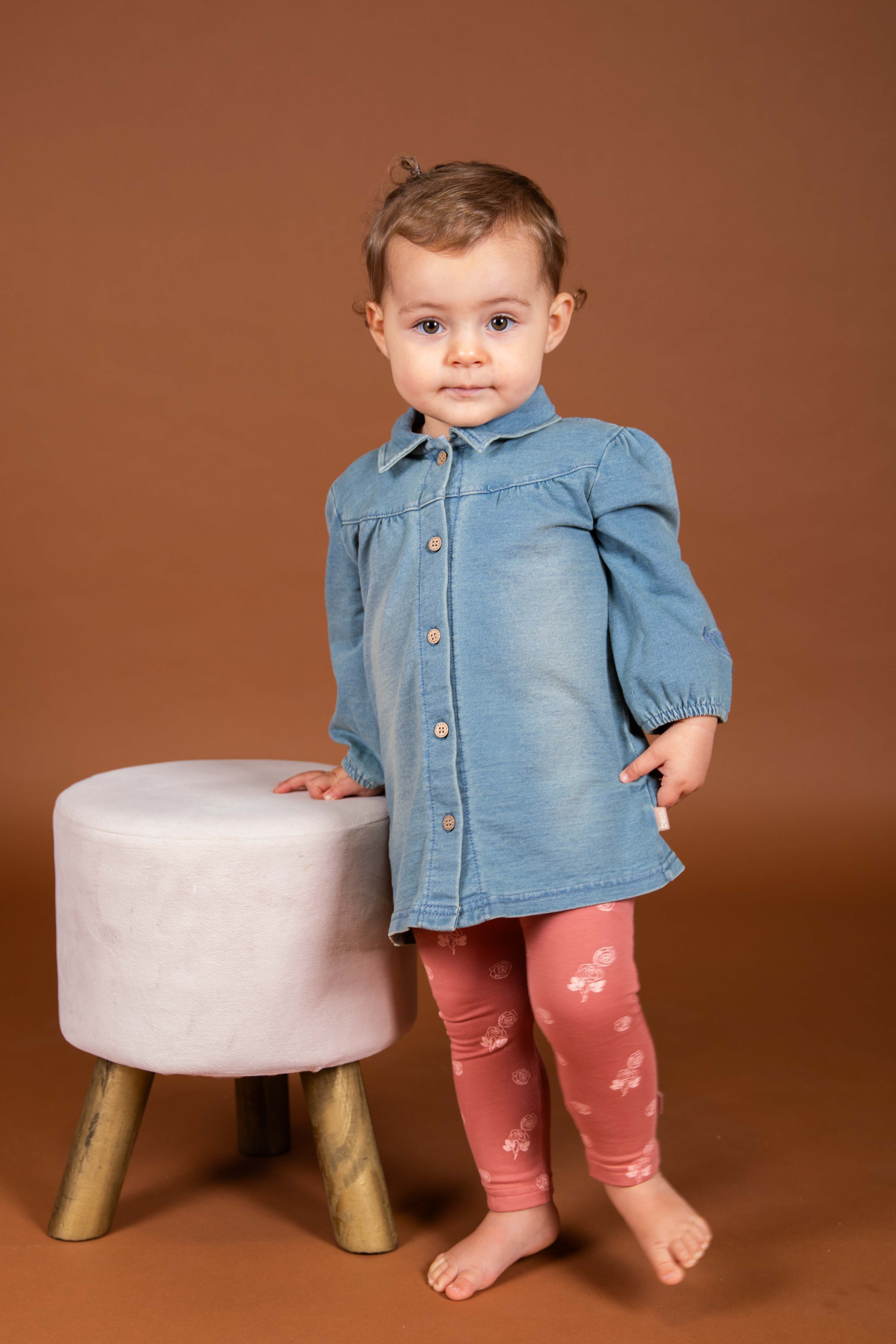 Snow wash blouse met geborduurd tekening van BESS