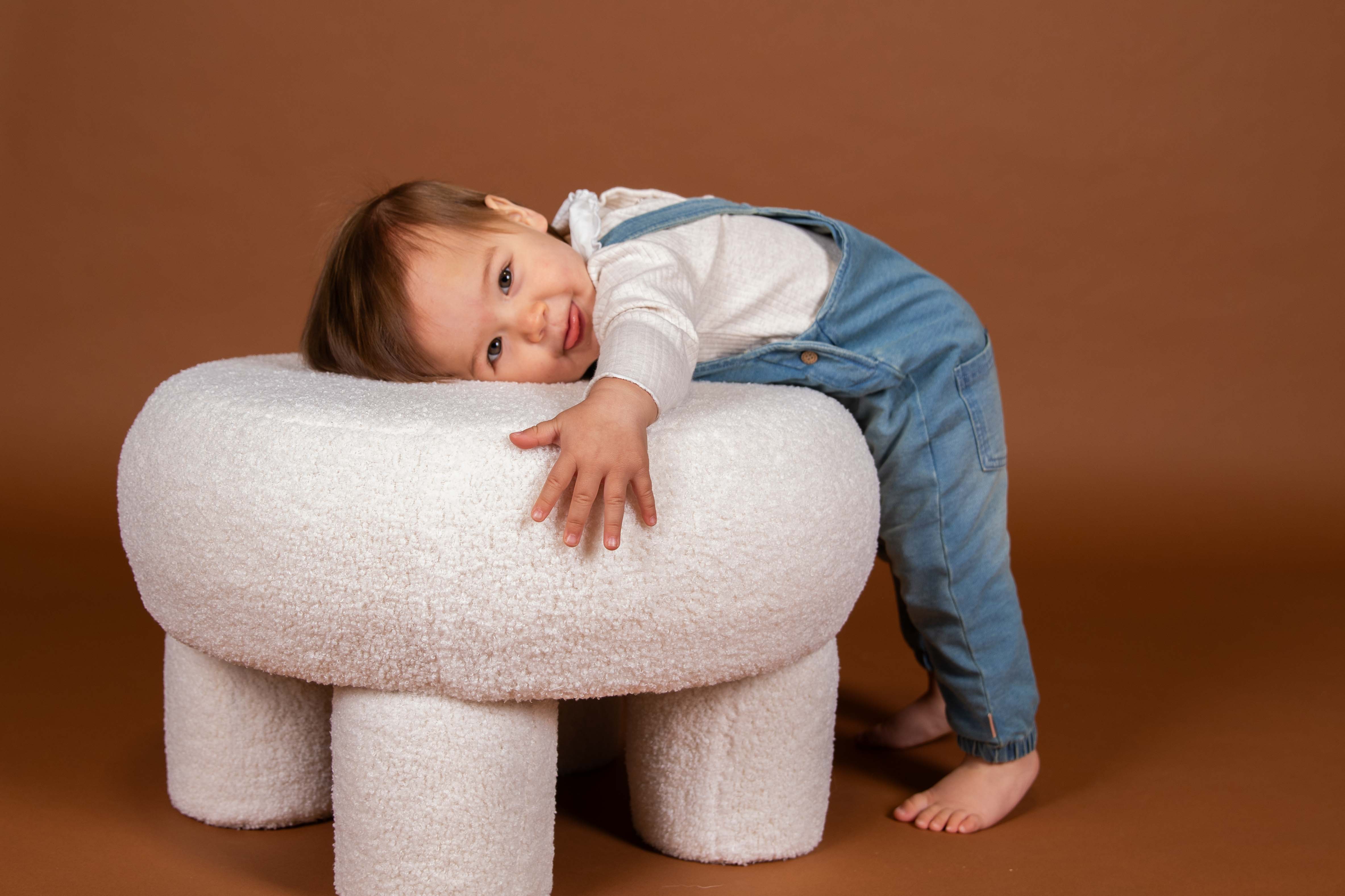 Stoere snow wash jeanssalopette voor meisjes van BESS