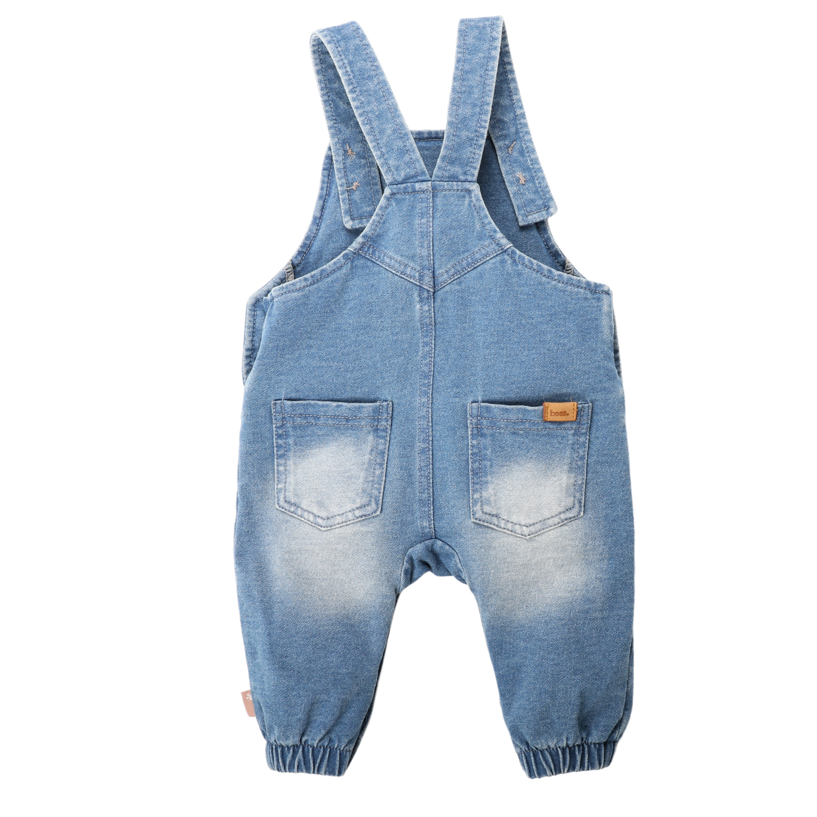 Stoere snow wash jeanssalopette voor meisjes van BESS