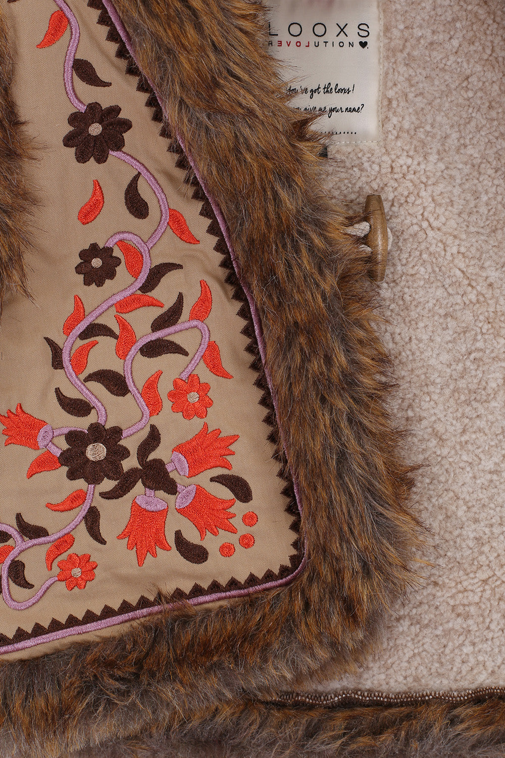 LOOXS Little Gilet borduursels imitatie bont