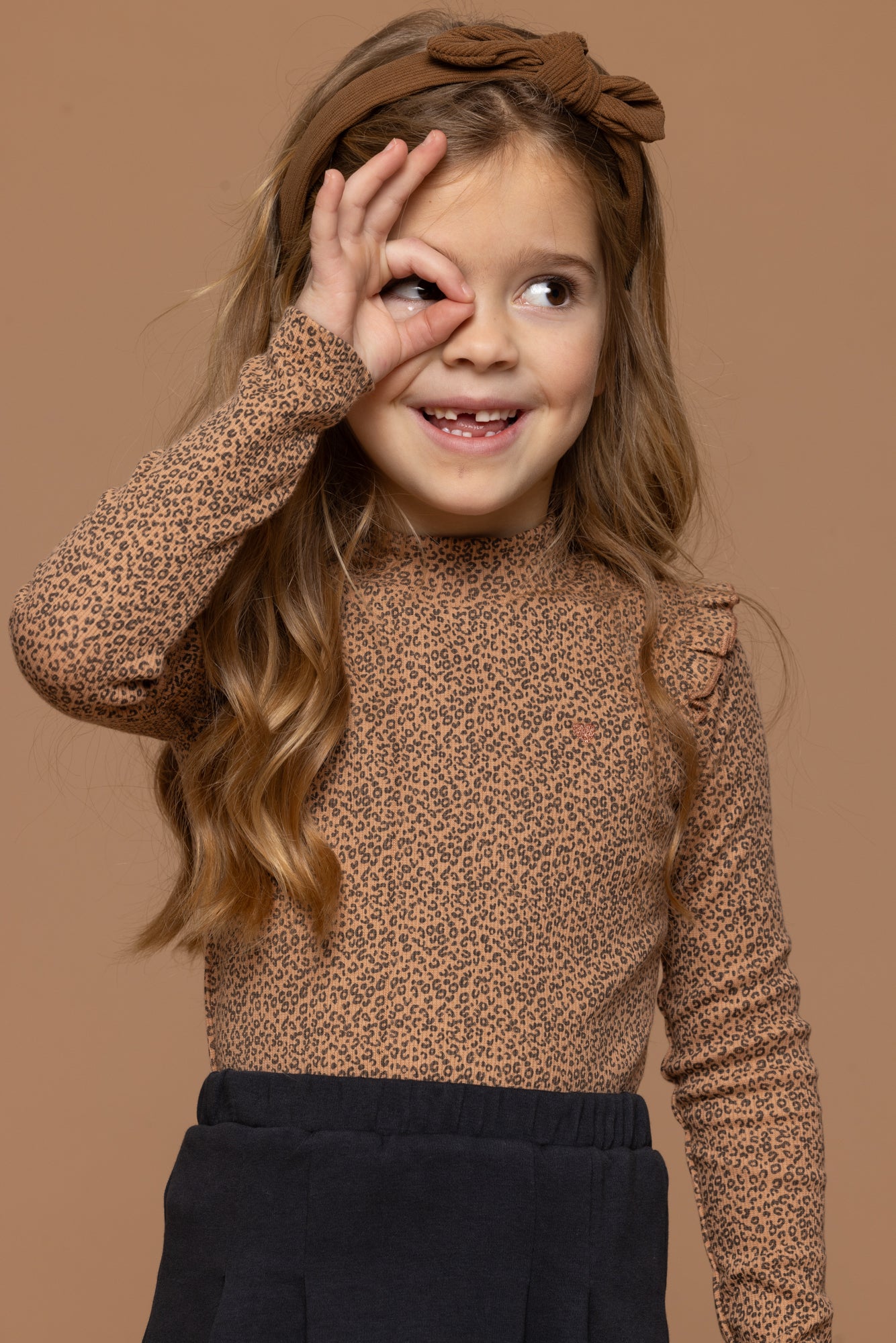 LOOXS Little Longsleeve rib jersey Mini Leopard