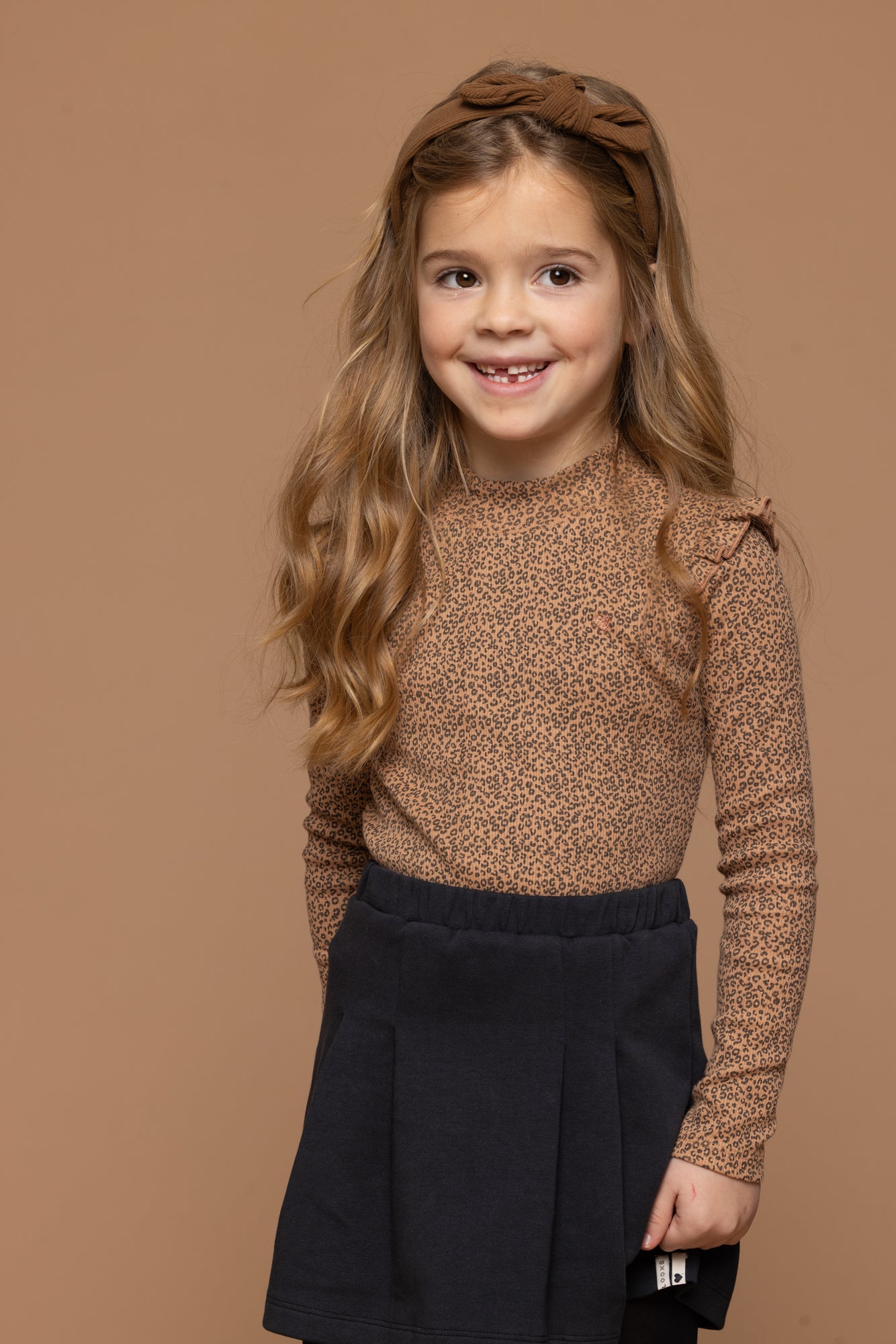 LOOXS Little Longsleeve rib jersey Mini Leopard