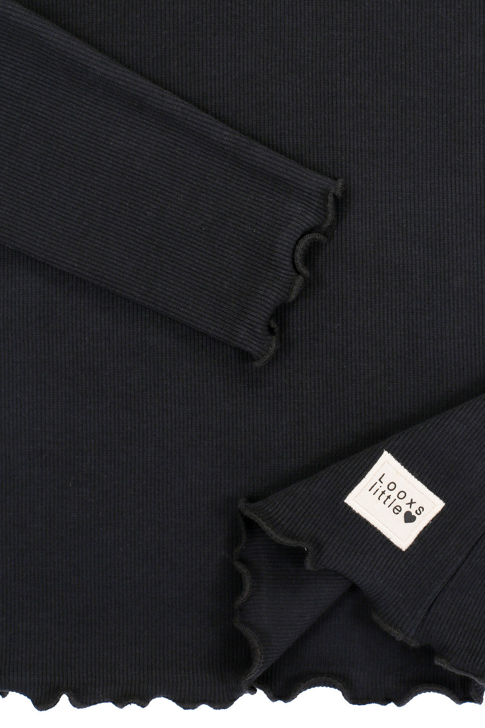 Zwarte katoenen rib jersey truitje van Looxs