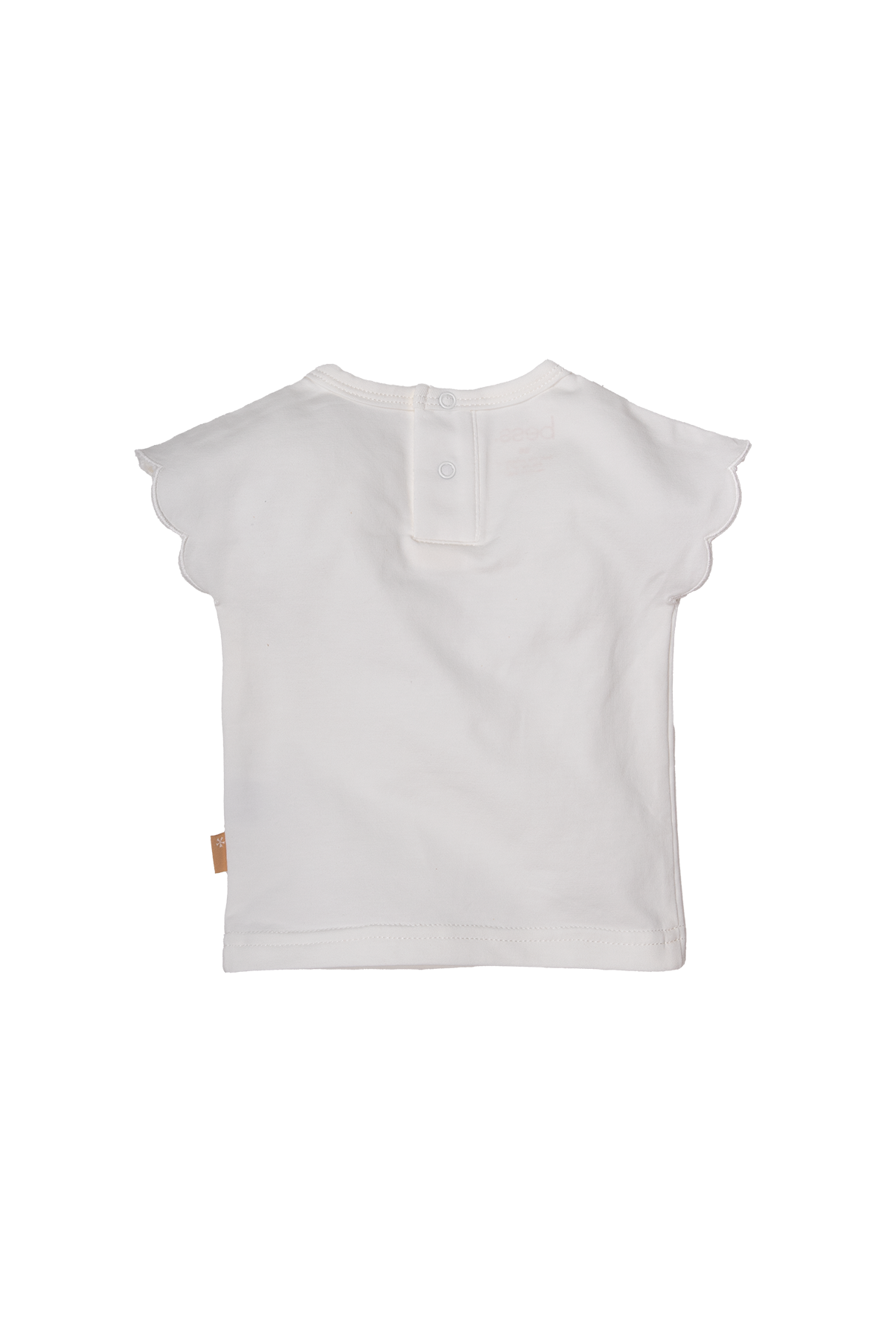 🐠T-shirt Cute Catch – Witte top met glinsterende vis & ruchelmouwtjes ✨